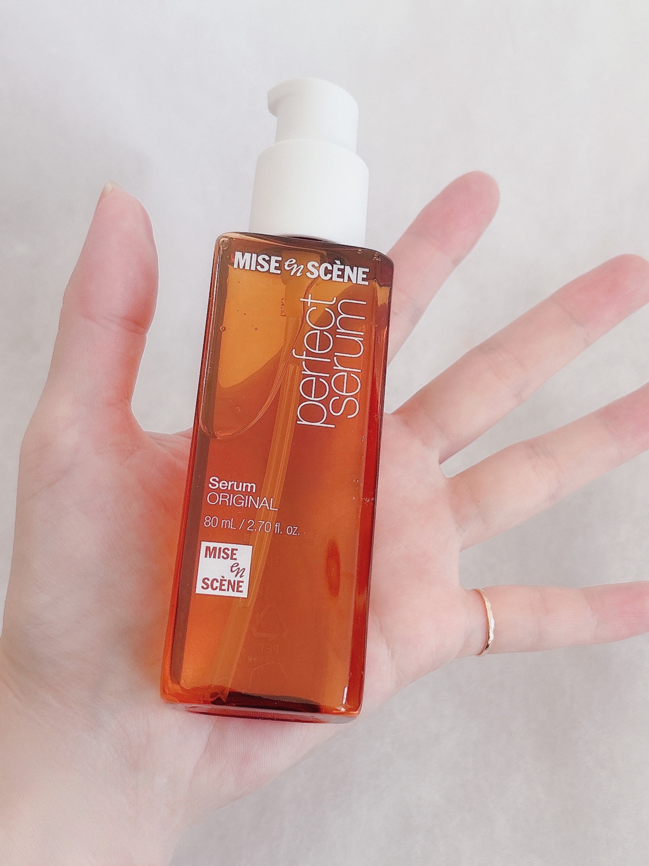 ミジャンセン パーフェクトセラム オリジナル 80ml
⚫︎パサつき・枝毛・ツヤ不足にアプローチ
⚫︎軽やかなテクスチャーでベタつかず指通りなめらか

→ ドライ後のまとまり感がほんと別格。ツヤ感も出るし香りもよくて、正直これ1本常備してお