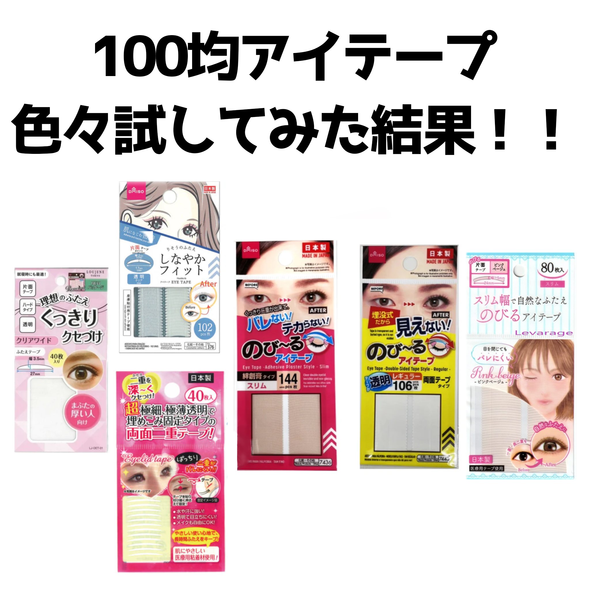 理想のふたえ くっきりクセづけ クリアワイド/セリア/二重まぶた用アイテムを使ったクチコミ（1枚目）