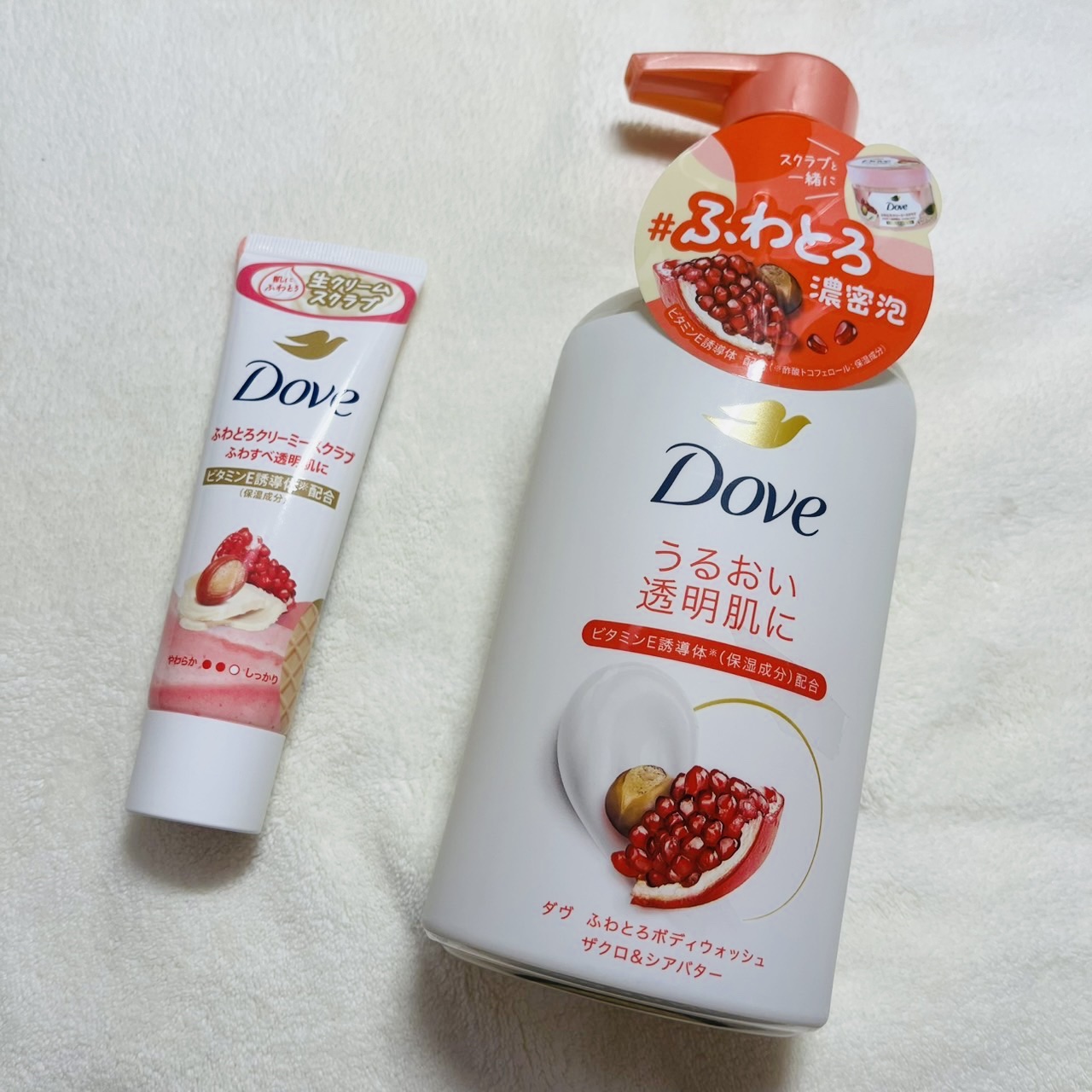 ダヴ ふわとろクリーミースクラブ ザクロ＆シアバター/ダヴ/ボディスクラブを使ったクチコミ（1枚目）