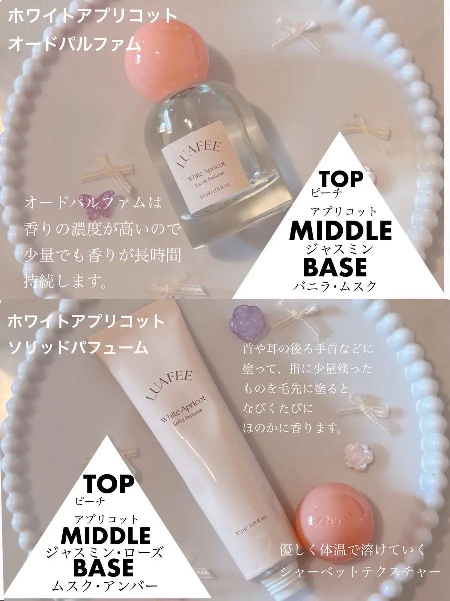 ソリッド パフューム ホワイトアプリコット/LUAFEE/練り香水を使ったクチコミ（2枚目）