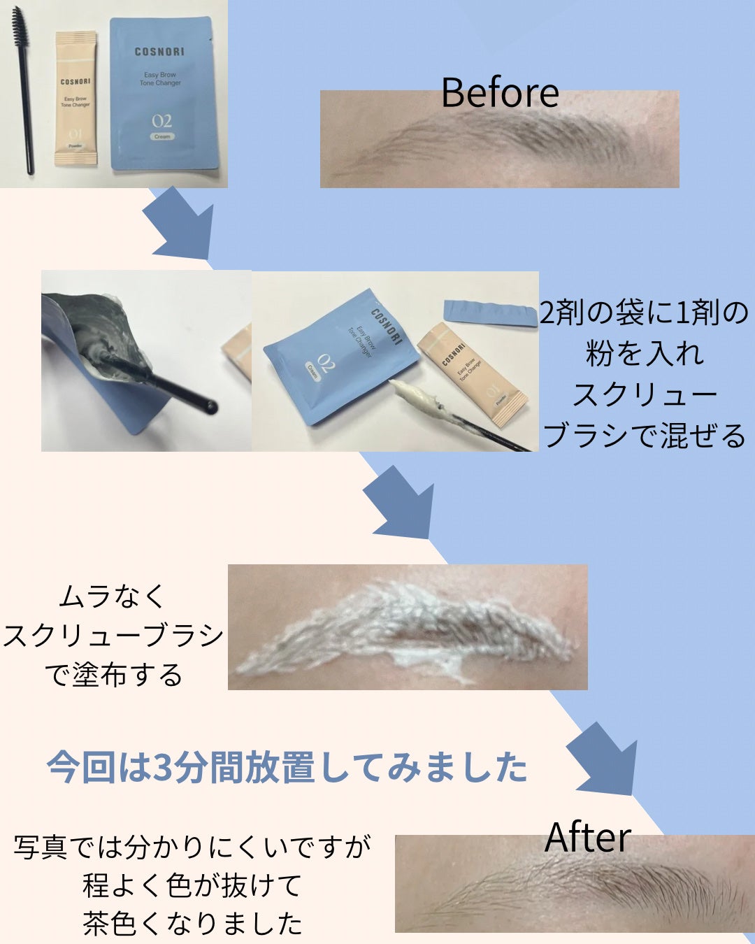 イージーブロウトーンチェンジャー/COSNORI/その他アイブロウを使ったクチコミ(3枚目)
