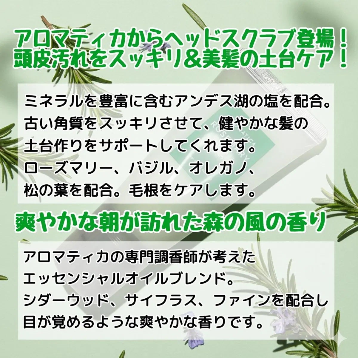 ローズマリー スカルプ スクラブ/AROMATICA/ヘッドスクラブを使ったクチコミ(2枚目)