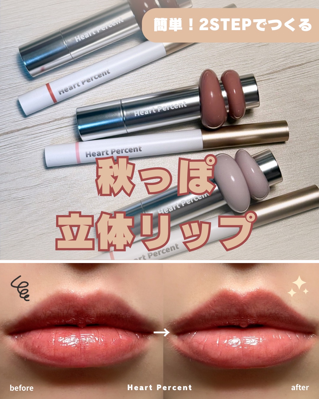 ドットオンムードリップペンシル/Heart Percent/リップライナーを使ったクチコミ（1枚目）