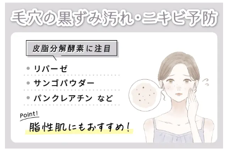 毛穴の黒ずみ汚れ・ニキビ予防におすすめの成分