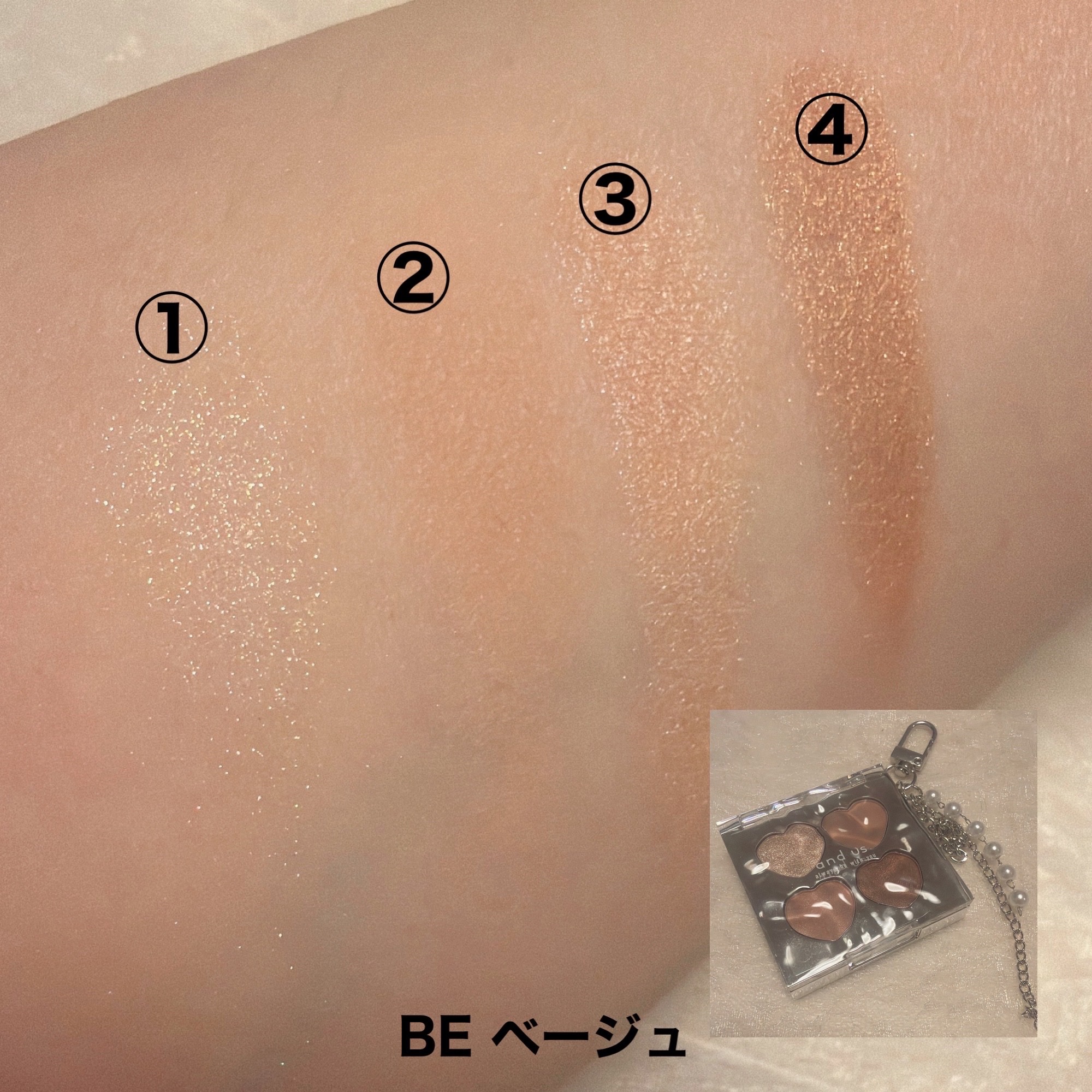 ミニアイシャドウパレット/and us/アイシャドウパレットを使ったクチコミ（2枚目）