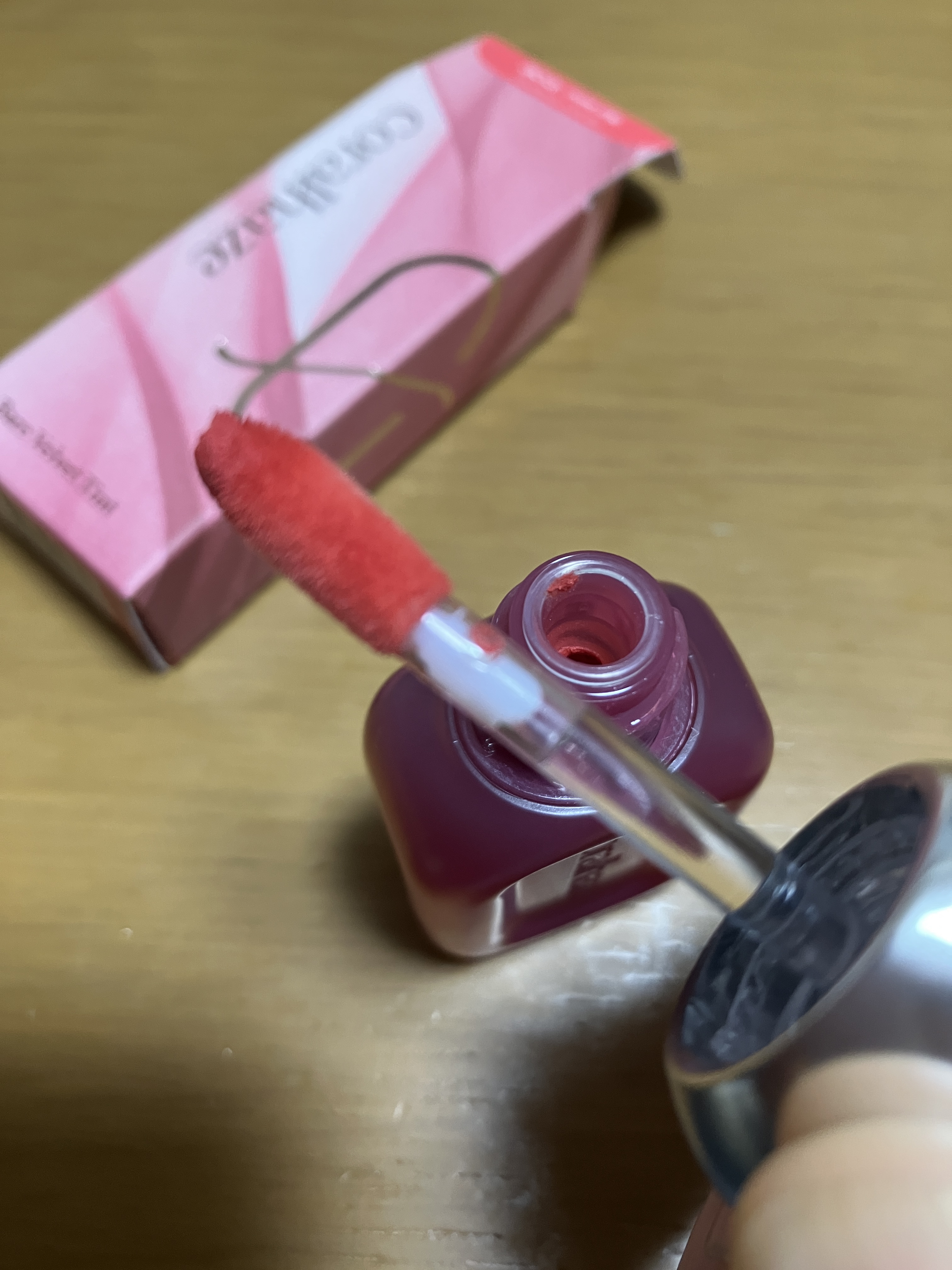 ベア ベルベット ティント 303 グアバコーラル/Coralhaze/リップティントを使ったクチコミ（2枚目）