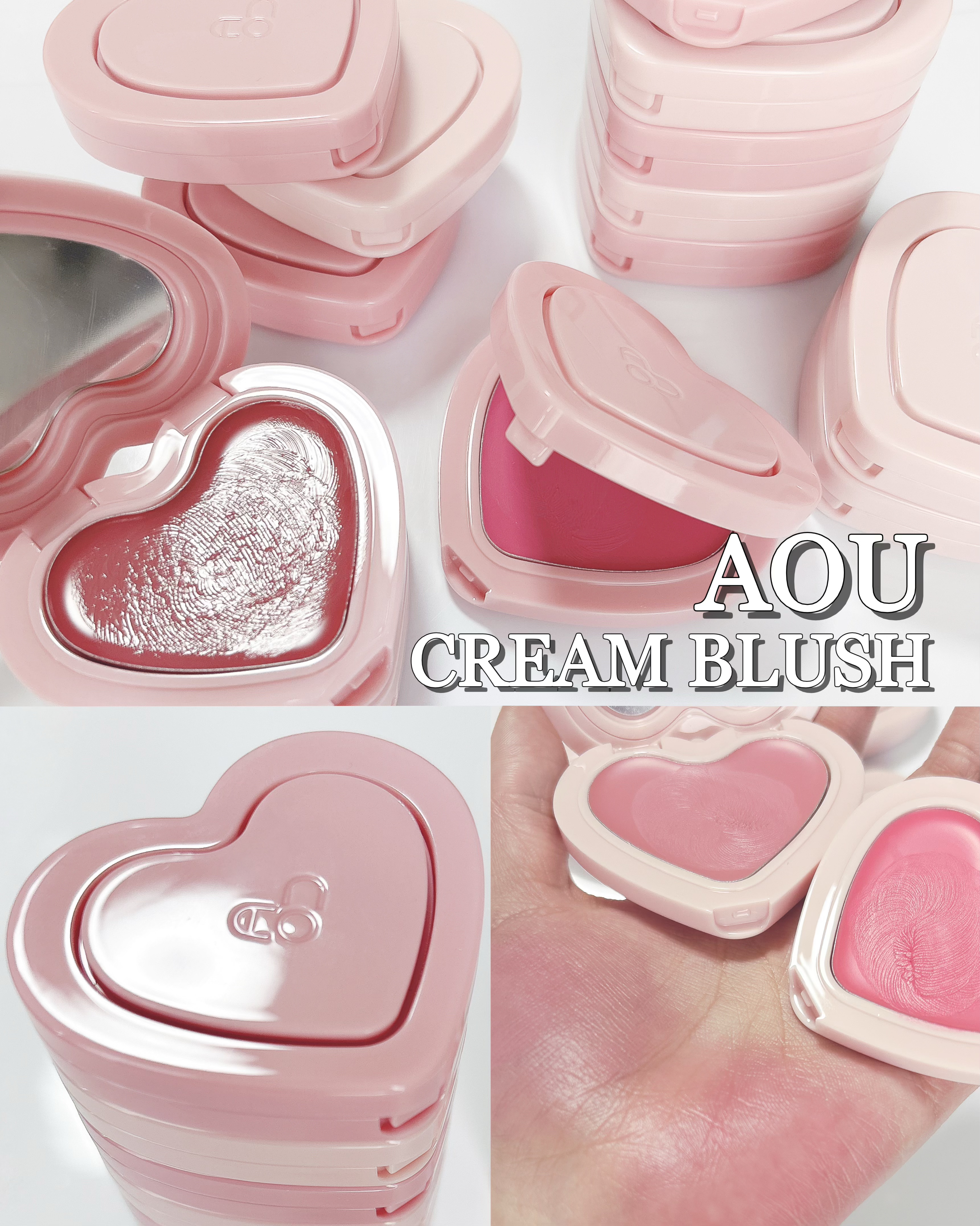 GLOWY CREAM BLUSH 02 Pinky Cheeks/AOU/ジェル・クリームチークを使ったクチコミ（1枚目）