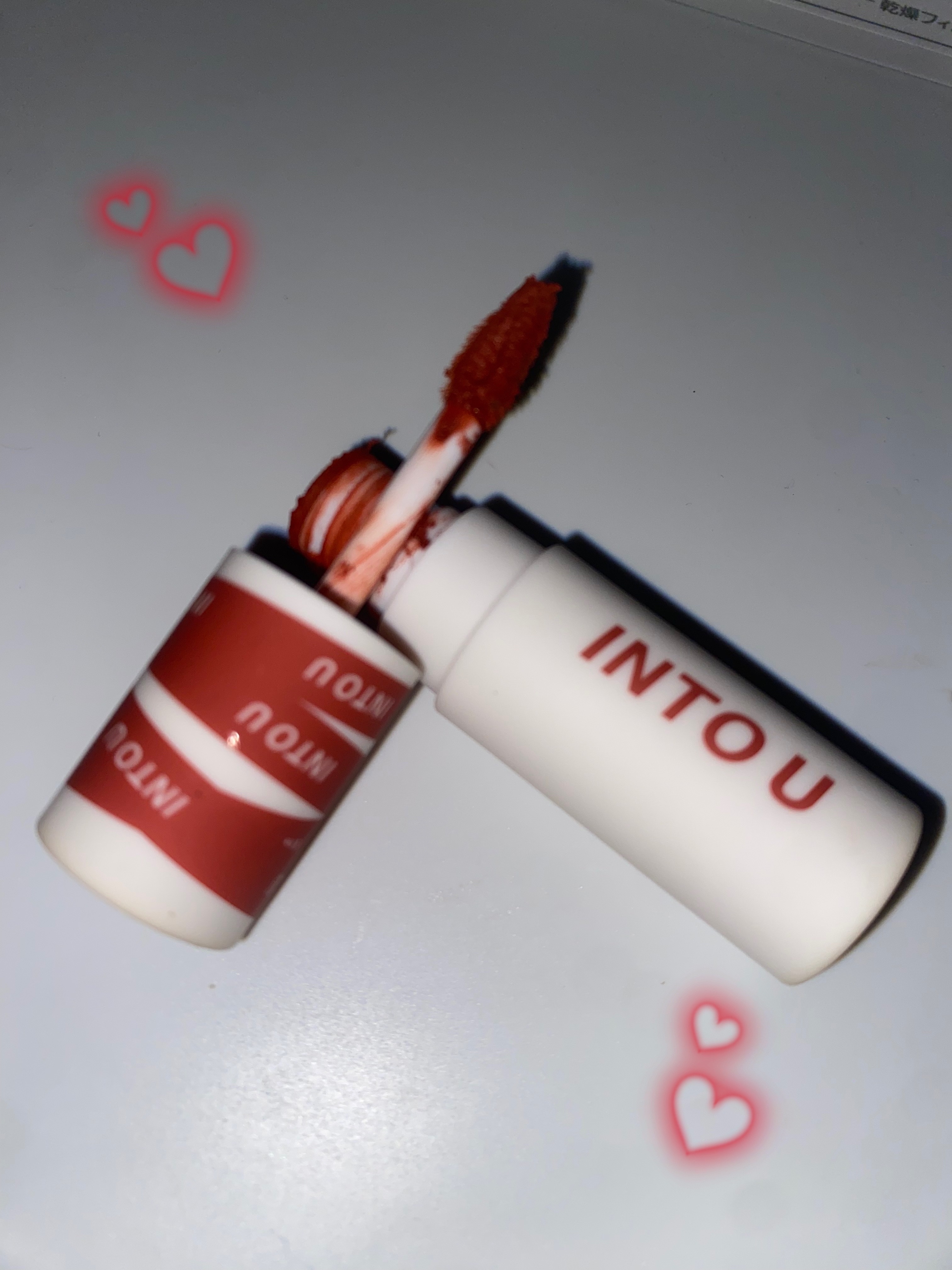 スーパーマットリップ＆チークマッド/INTO U/口紅を使ったクチコミ（1枚目）