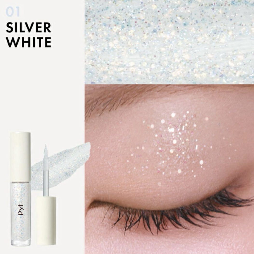 NINCHIGLITTER 01 SILVER WHITE（シルバーホワイト）/Pyt/グリッターを使ったクチコミ（2枚目）