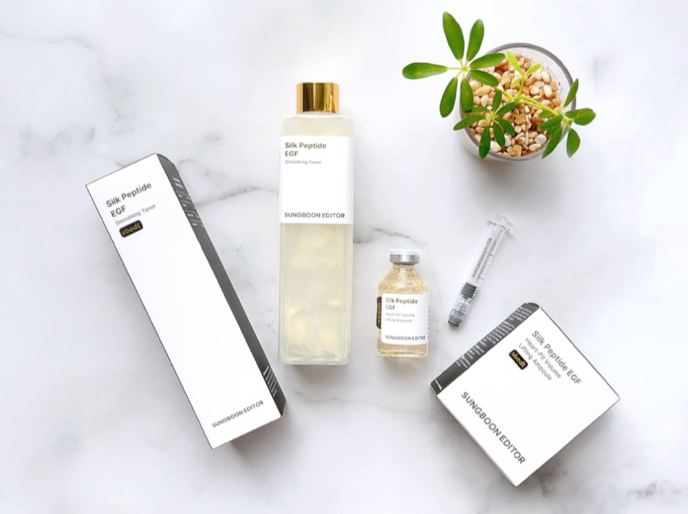 ⁡
⁡
⁡
Sung Boon Editor
☑︎ シルク ペプチド EGF スムージング トナー
☑︎ シルクペプチドEGFハートフィット
    ボリューム アンプル
⁡
⁡
こちらはハリ・弾力ケアを叶えてくれる
成分エディター様の商品