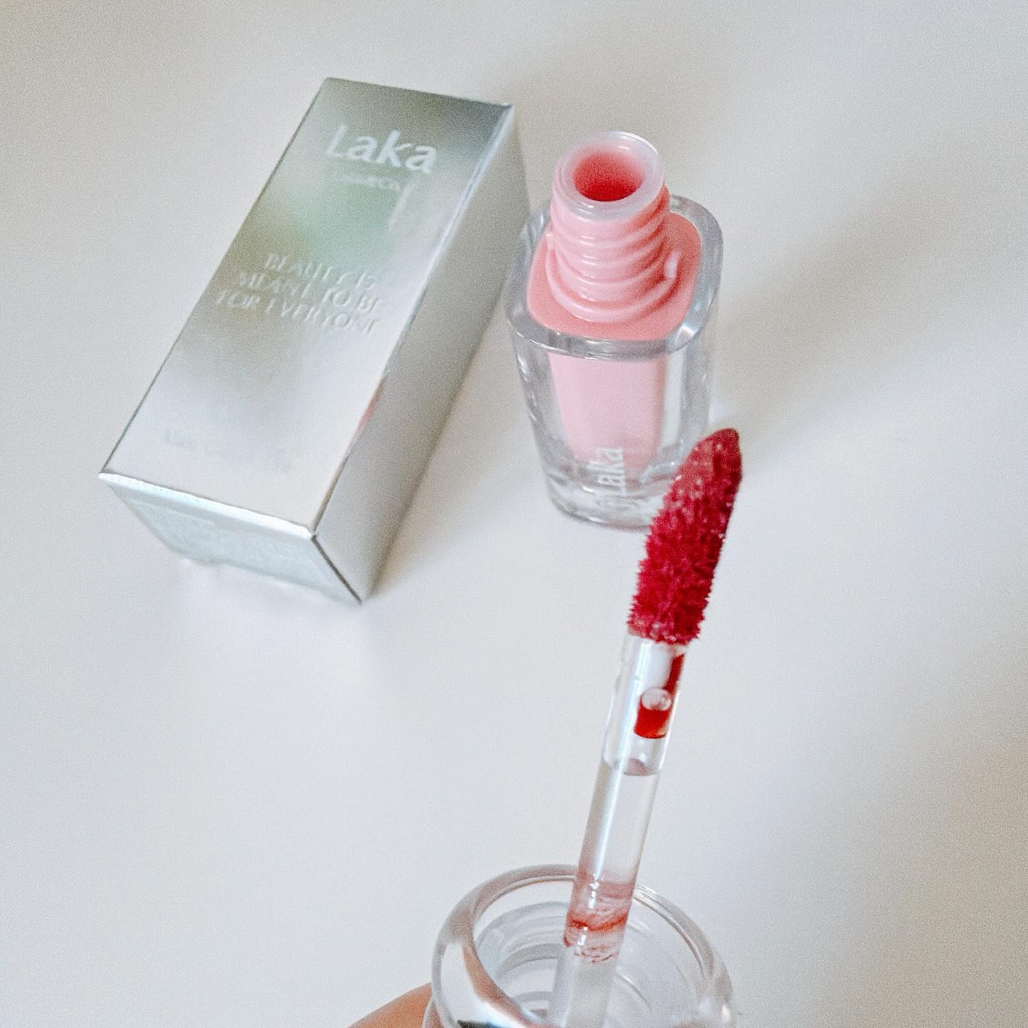 ラカ　マキシグレイヤーティント ＃606　ミーニング/Laka/リップティントを使ったクチコミ（2枚目）