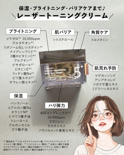 5番 白玉グルタチオンCメラゼロクリーム/numbuzin/フェイスクリームを使ったクチコミ(2枚目)