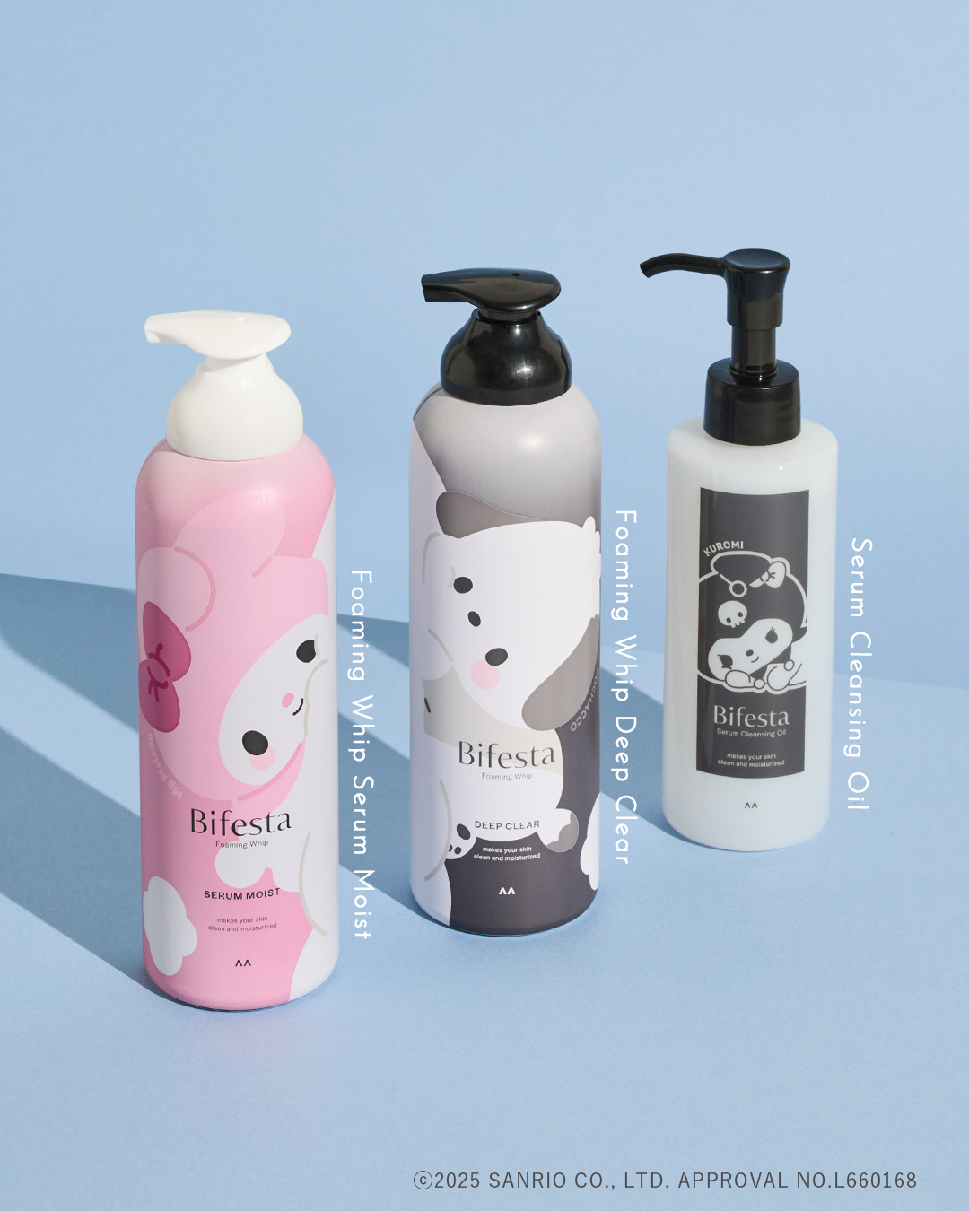 .
ビフェスタ×サンリオキャラクターズ コラボデザイン登場🎀💗

◤￣￣￣￣￣￣￣￣￣￣￣￣￣￣￣￣￣◥
　　　　　　　Bifesta
　　　　　　　　×
　ポチャッコ♡マイメロディ♡クロミ
　泡洗顔＆クレンジングオイルが今だけ！
　数