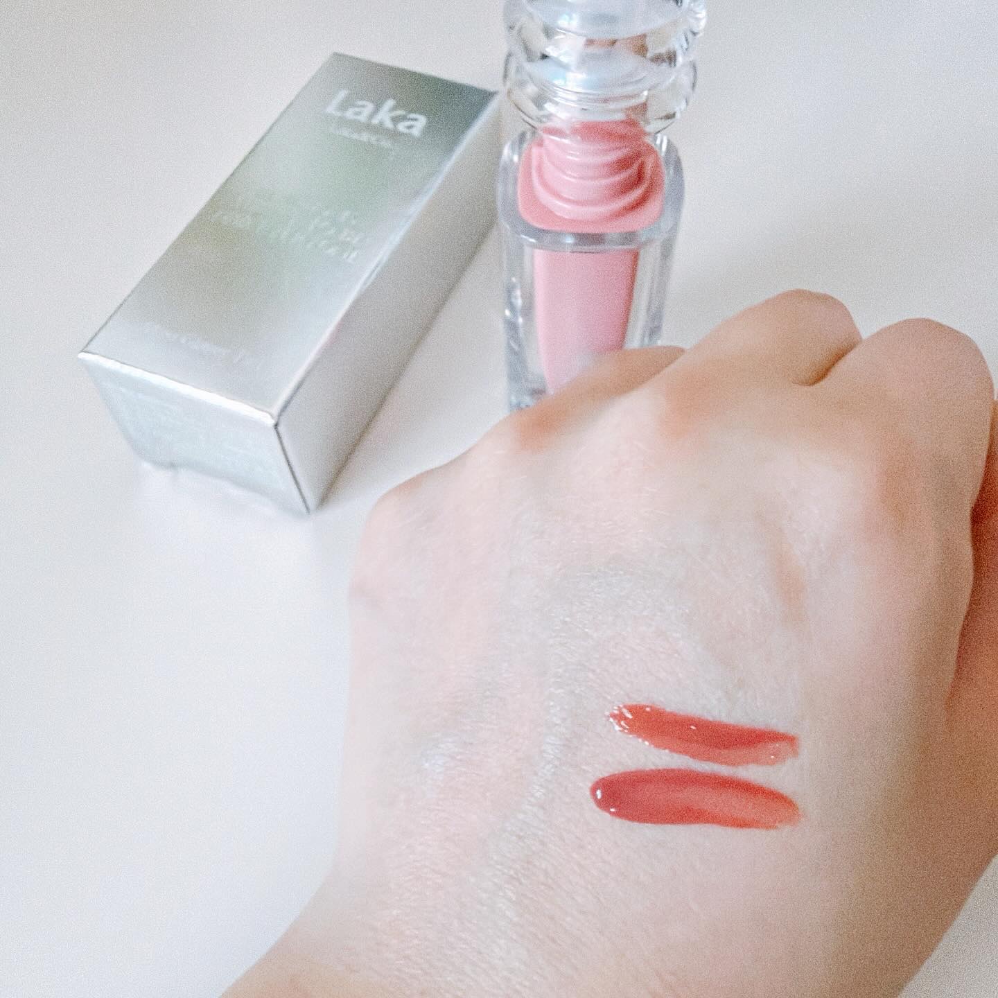 ラカ　マキシグレイヤーティント ＃606　ミーニング/Laka/リップティントを使ったクチコミ（3枚目）