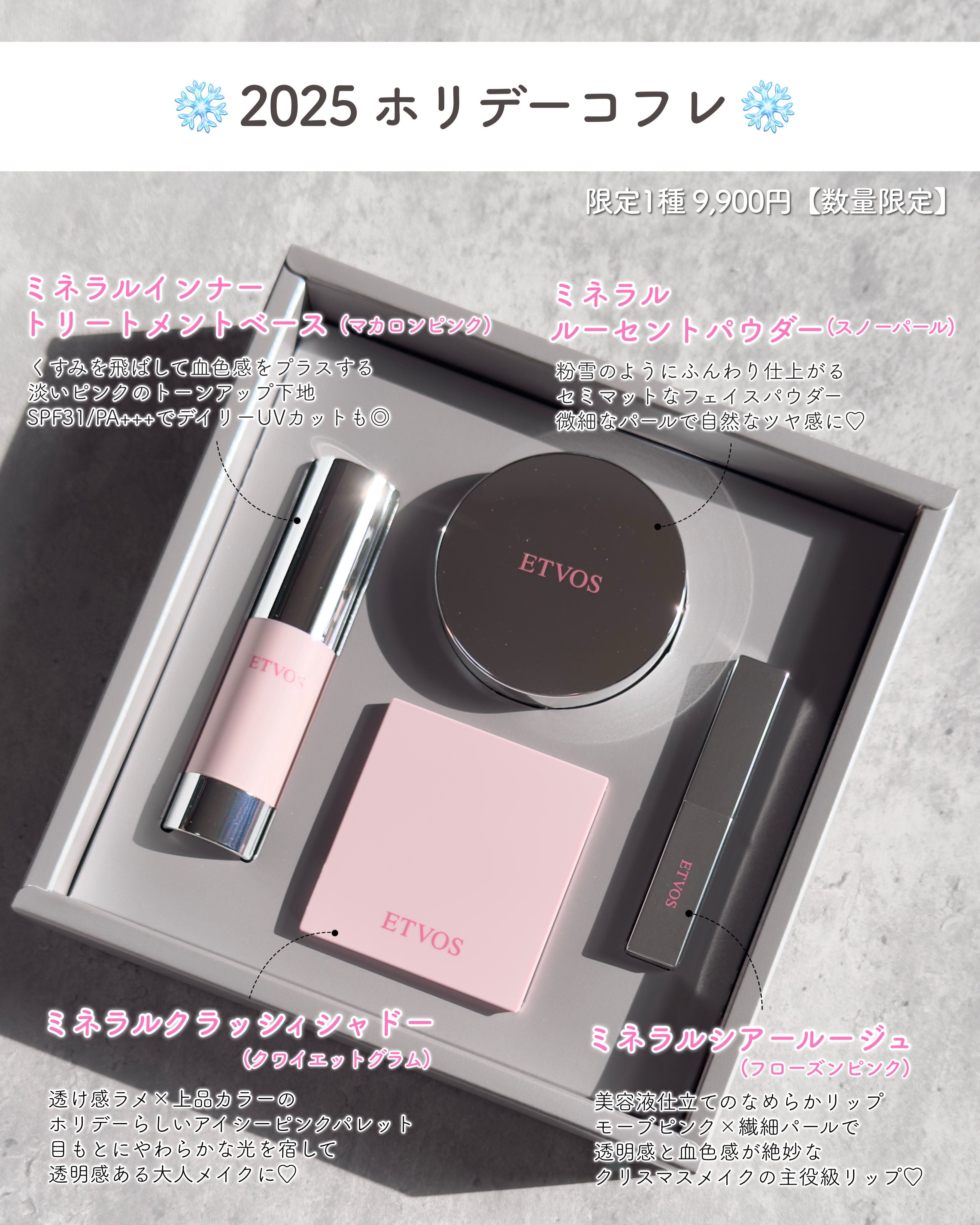 2025 ホリデーコフレ/エトヴォス/メイクアップキットを使ったクチコミ（3枚目）