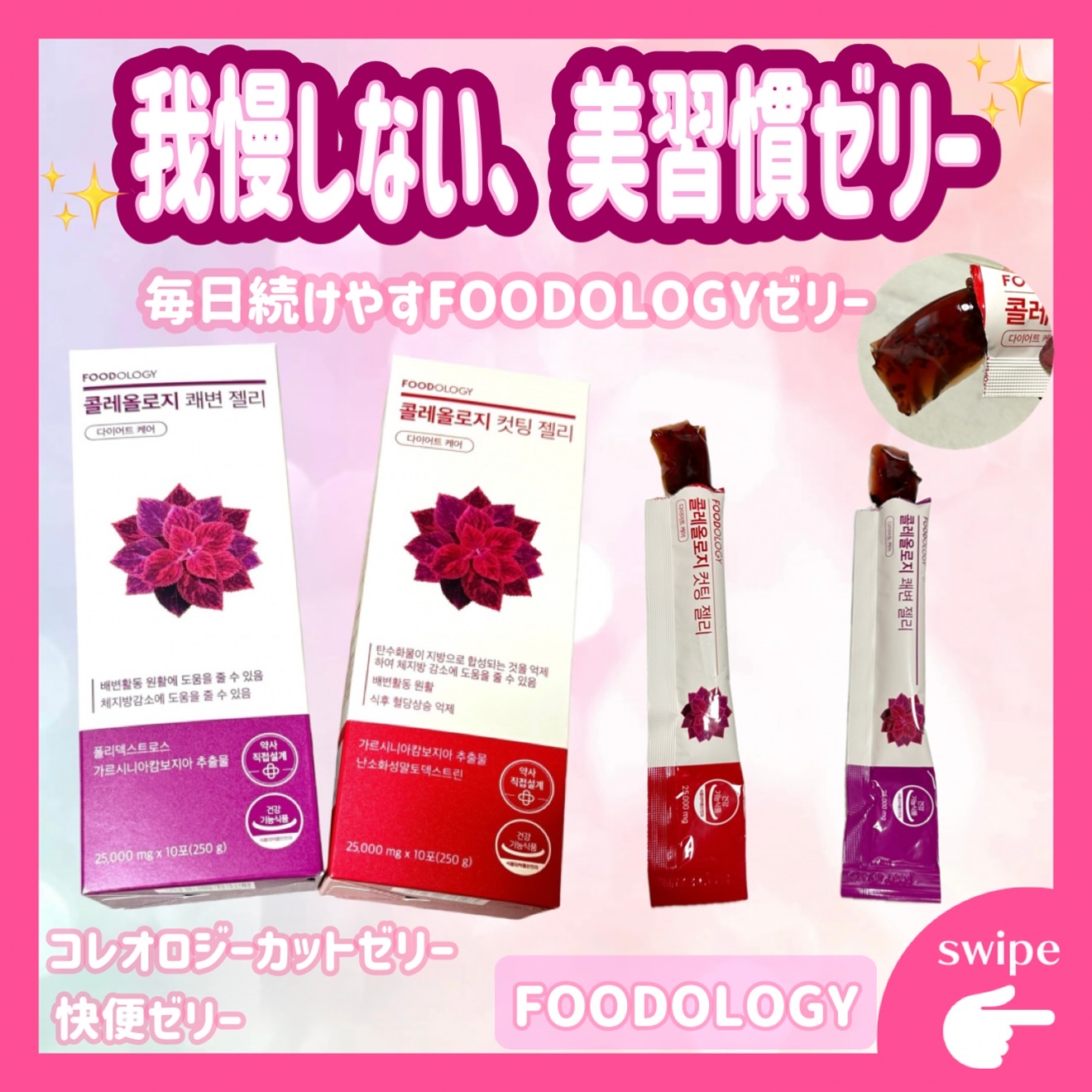 コレオロジー快調ゼリー/FOODOLOGY/健康サプリメントを使ったクチコミ（1枚目）