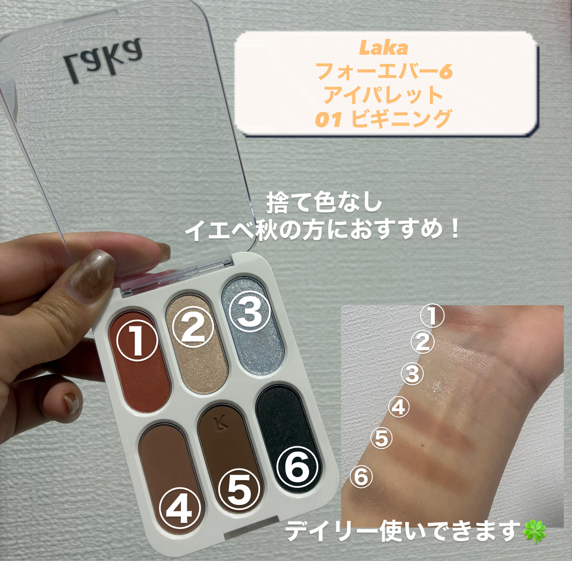 フォーエバー6アイパレット/Laka/アイシャドウパレットを使ったクチコミ（2枚目）