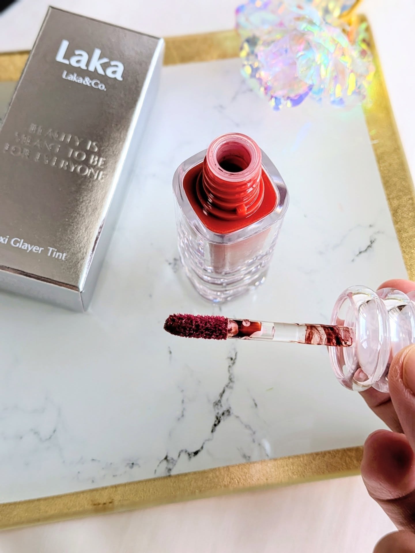 ラカ　マキシグレイヤーティント/Laka/リップティントを使ったクチコミ（3枚目）