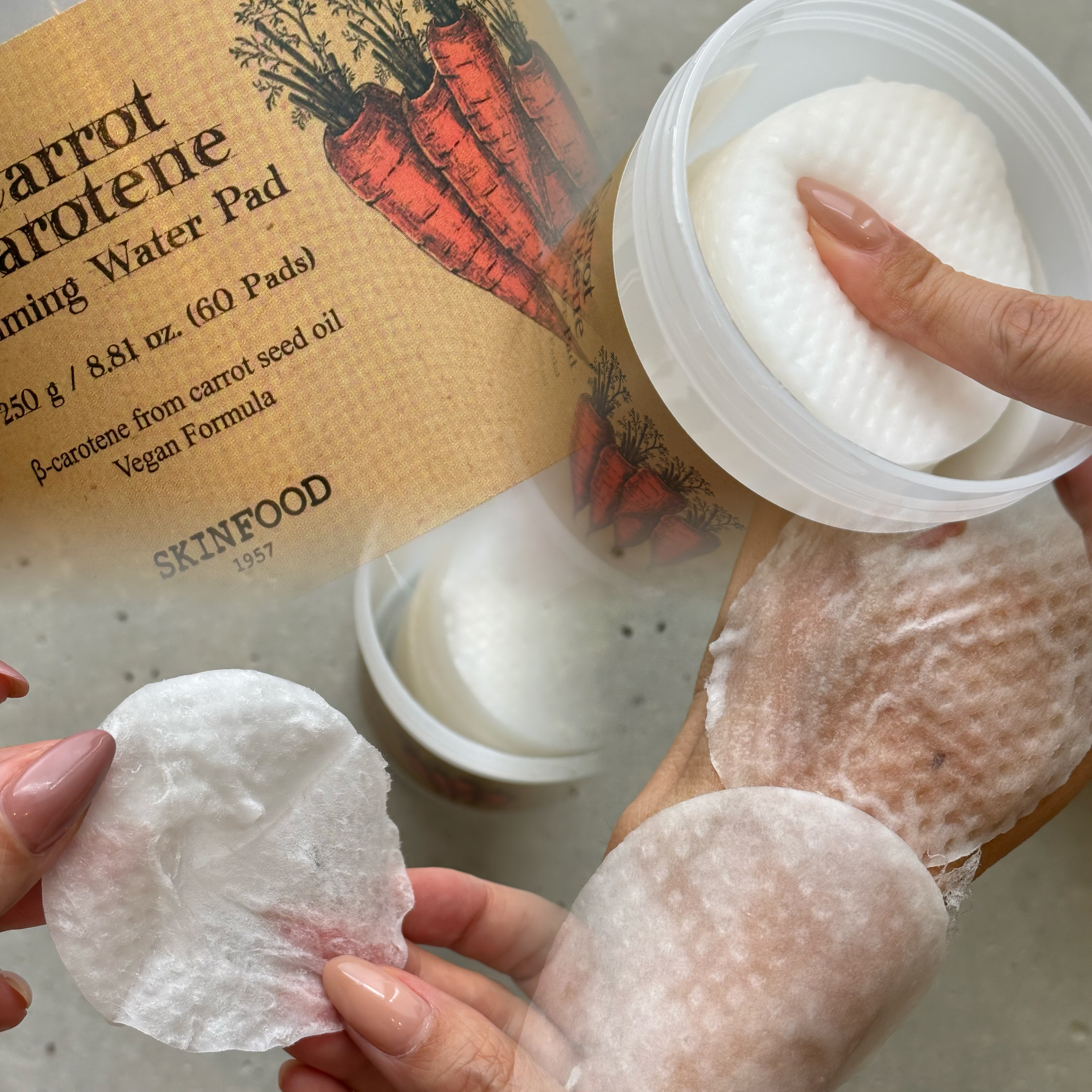 キャロットカロテン カーミングウォーターパッド/SKINFOOD/トナーパッドを使ったクチコミ（2枚目）