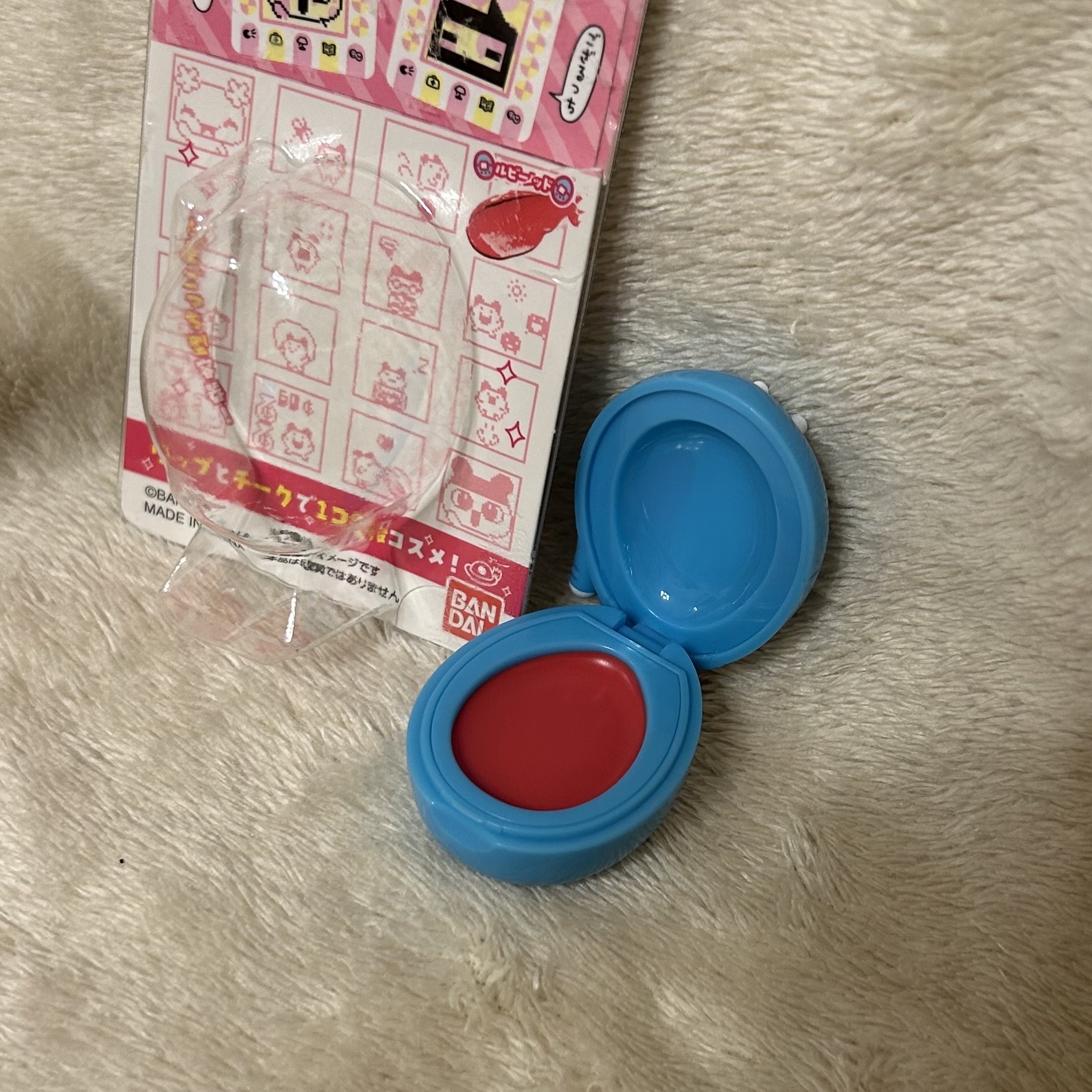 たまごっち カスタム!!リップ＆チーク ケーたま　みずいろ（カラー・ルビーレッド）/クレアボーテ/ジェル・クリームチークを使ったクチコミ（2枚目）