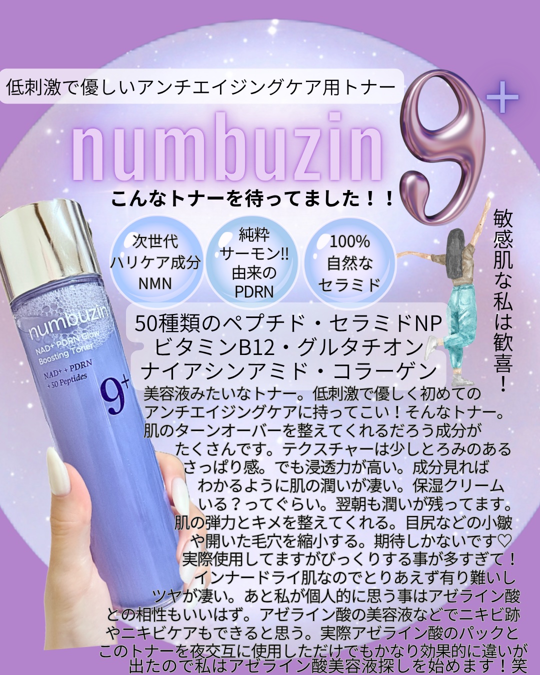 9番 NMN PDRNトリートメントトナー/numbuzin/化粧水を使ったクチコミ（1枚目）