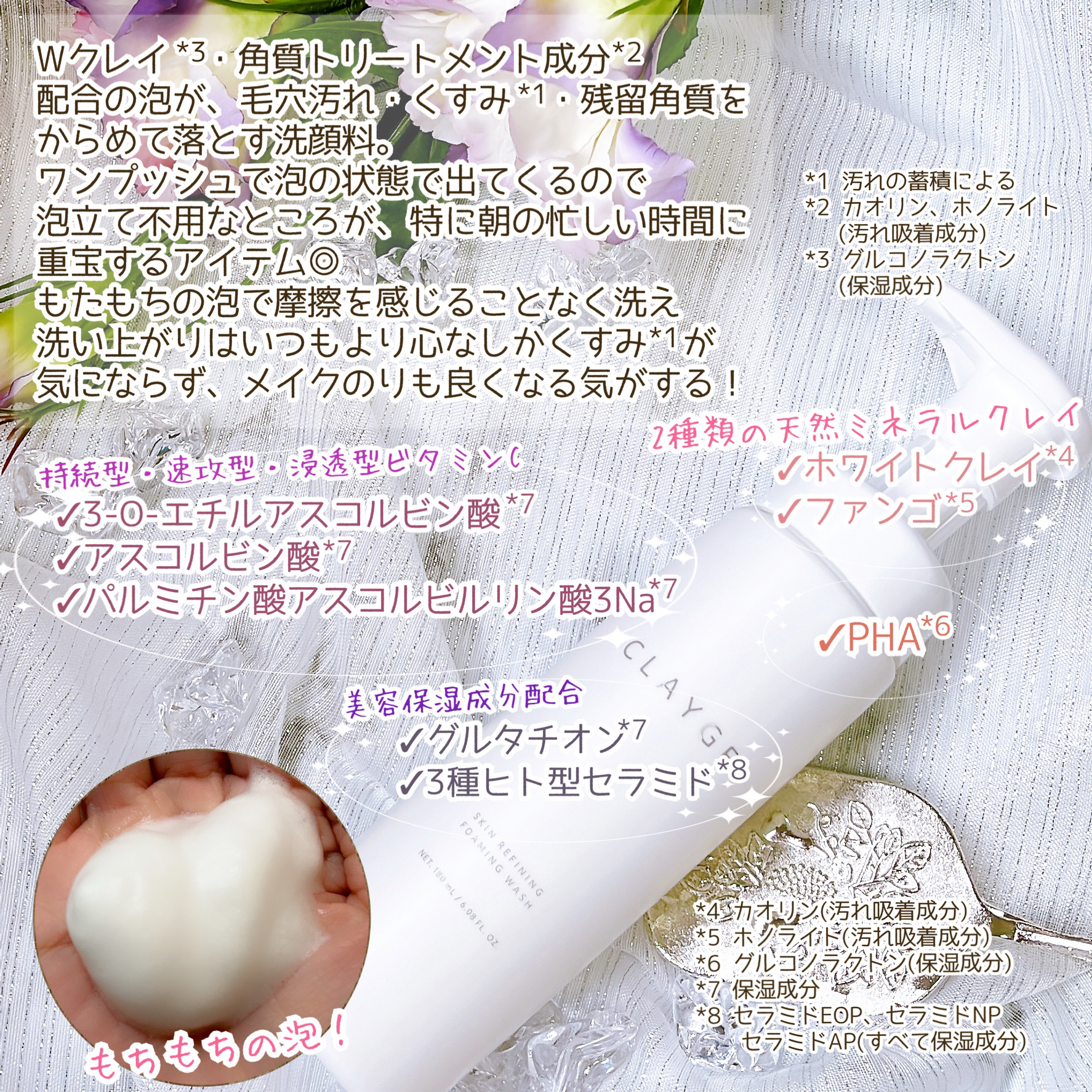 クレージュ スキンリファイニング フォーミングウォッシュ/CLAYGE/泡洗顔を使ったクチコミ（3枚目）