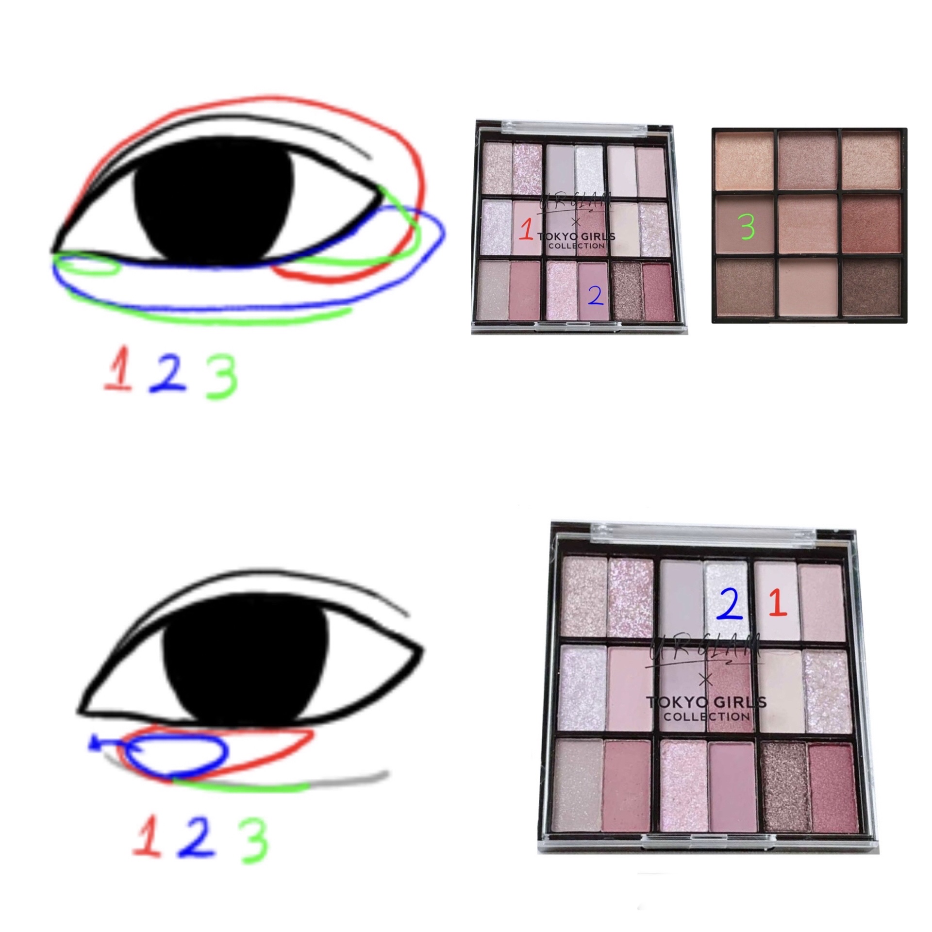 UR GLAM　BLOOMING EYE COLOR PALETTE/U R GLAM/アイシャドウパレットを使ったクチコミ（2枚目）