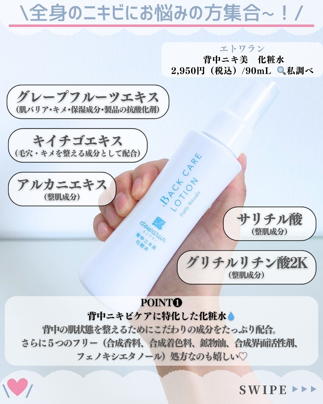 背中ニキ美 化粧水/エトワラン/ボディローションを使ったクチコミ(2枚目)