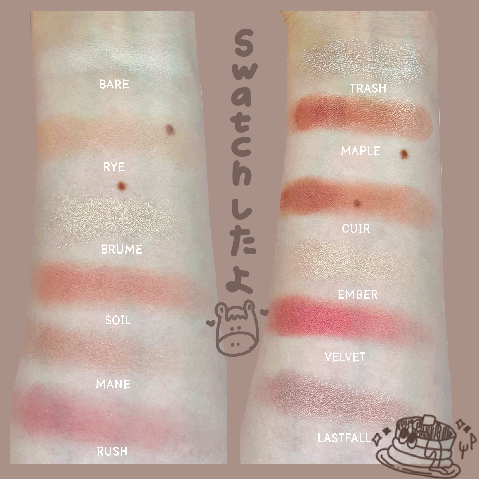 エクスプローラ12色 動物アイシャドウパレット オータムチェスナット/PERFECT DIARY/アイシャドウパレットを使ったクチコミ（3枚目）