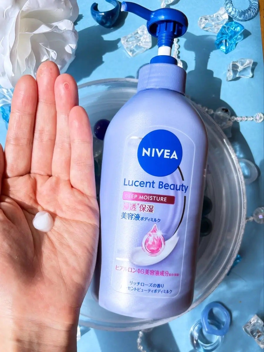 ニベア ルーセントビューティ ディープモイスチャー 浸透保湿美容液ボディミルク リッチローズの香り/ニベア/ボディミルクを使ったクチコミ(2枚目)