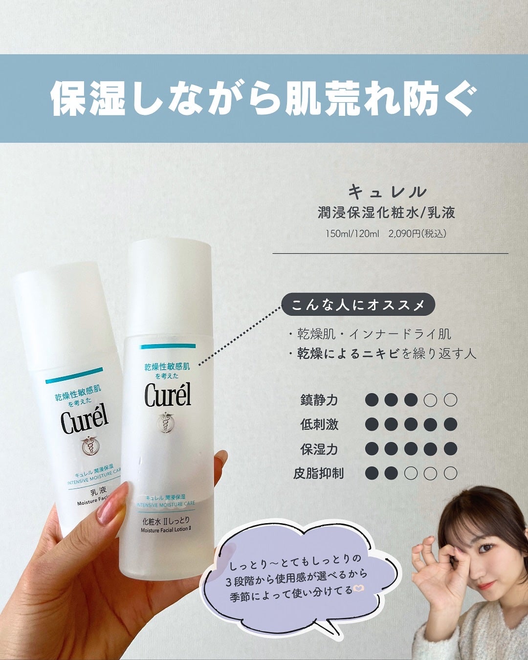 白湯(サユ) | ニキビと戦うOL🤍 on LIPS 「・白湯です🫶🏻今回は大好きなキュレルの推しアイテム5つを紹介!..」(3枚目)