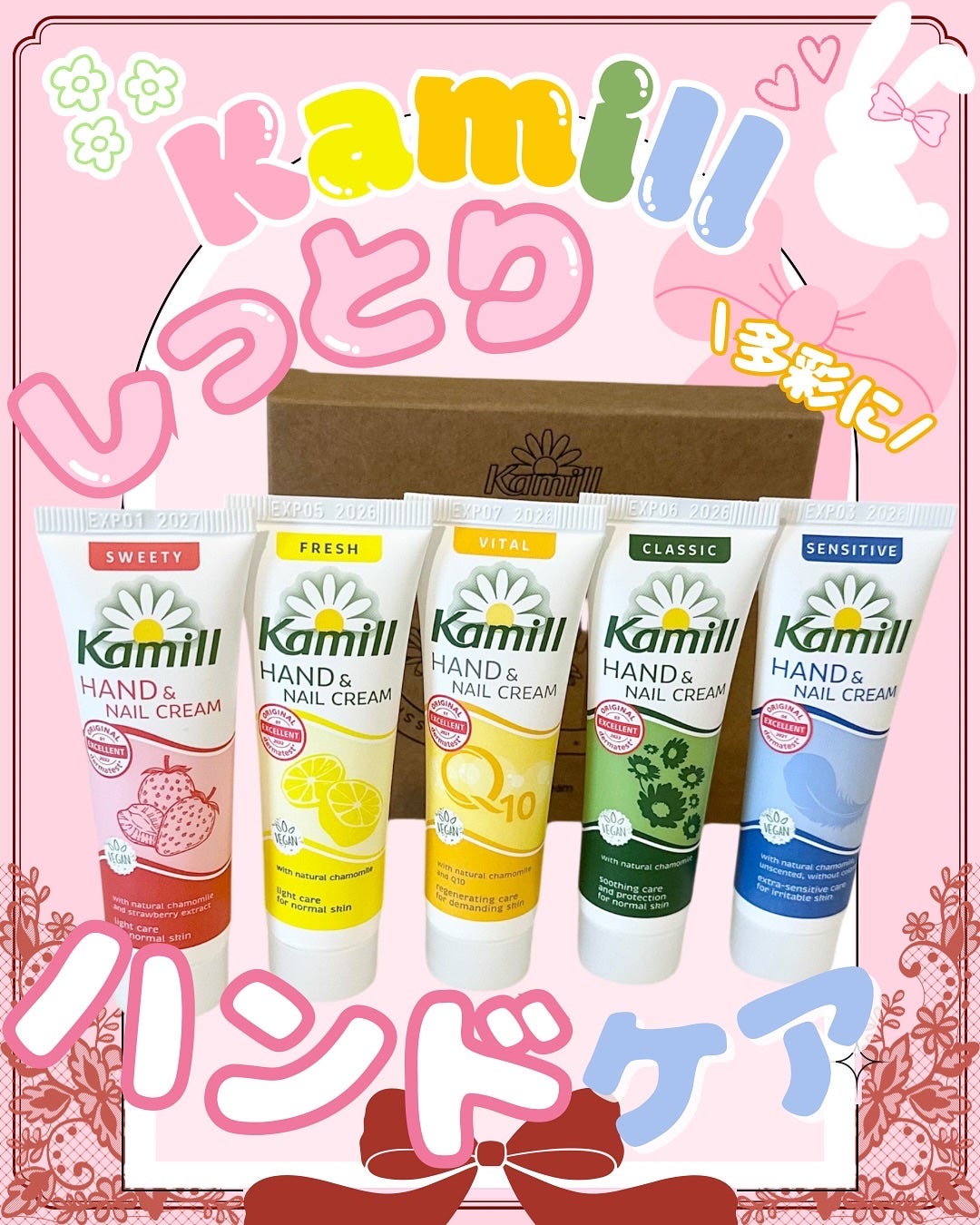 ハンド&ネイルクリームミニ 企画セット30ml*5/カミール/その他キットセットを使ったクチコミ(1枚目)