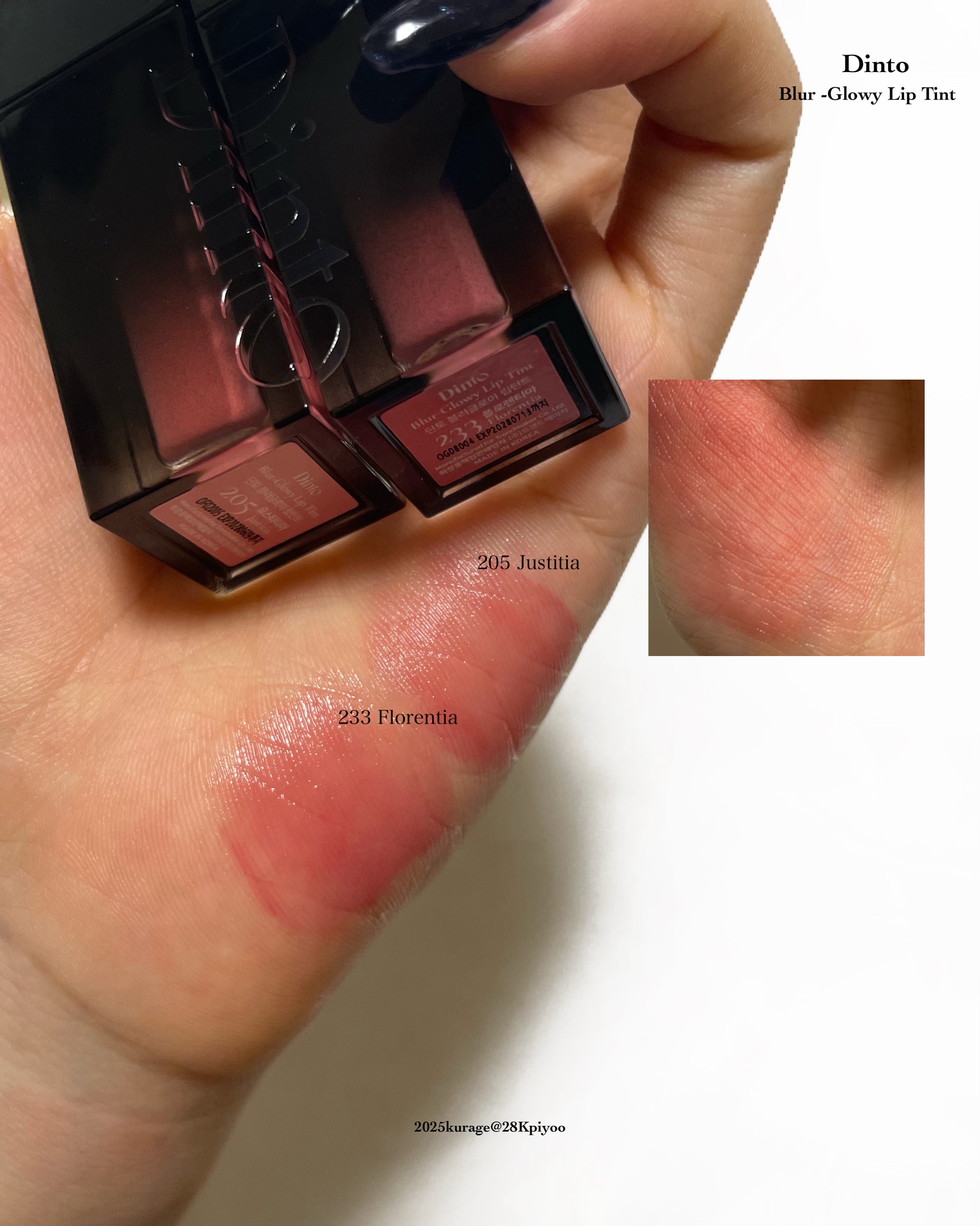 ブラーグロイリップティント 205 ユスティティア/Dinto/リップティントを使ったクチコミ（3枚目）