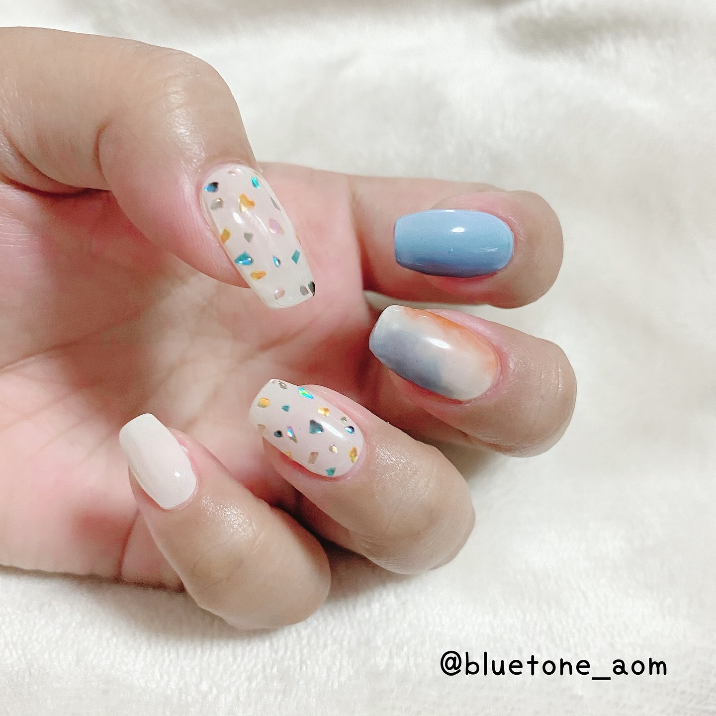 セミキュアジェルネイル（ハンド）/ohora/ネイルシールを使ったクチコミ（3枚目）