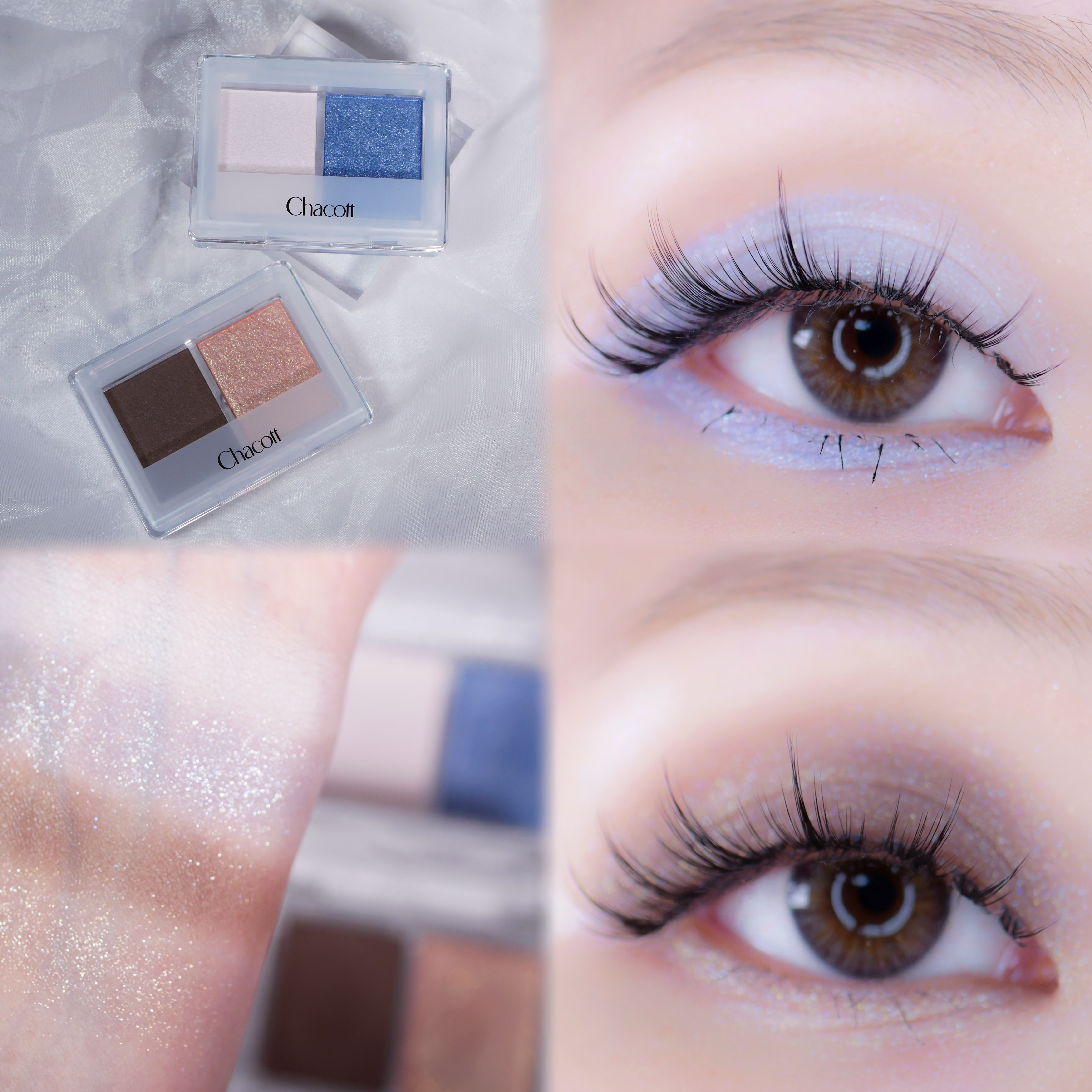 アイシャドウDUO 602 ホワイトミルクティー×ブルー /チャコット・コスメティクス/アイシャドウパレットを使ったクチコミ（1枚目）