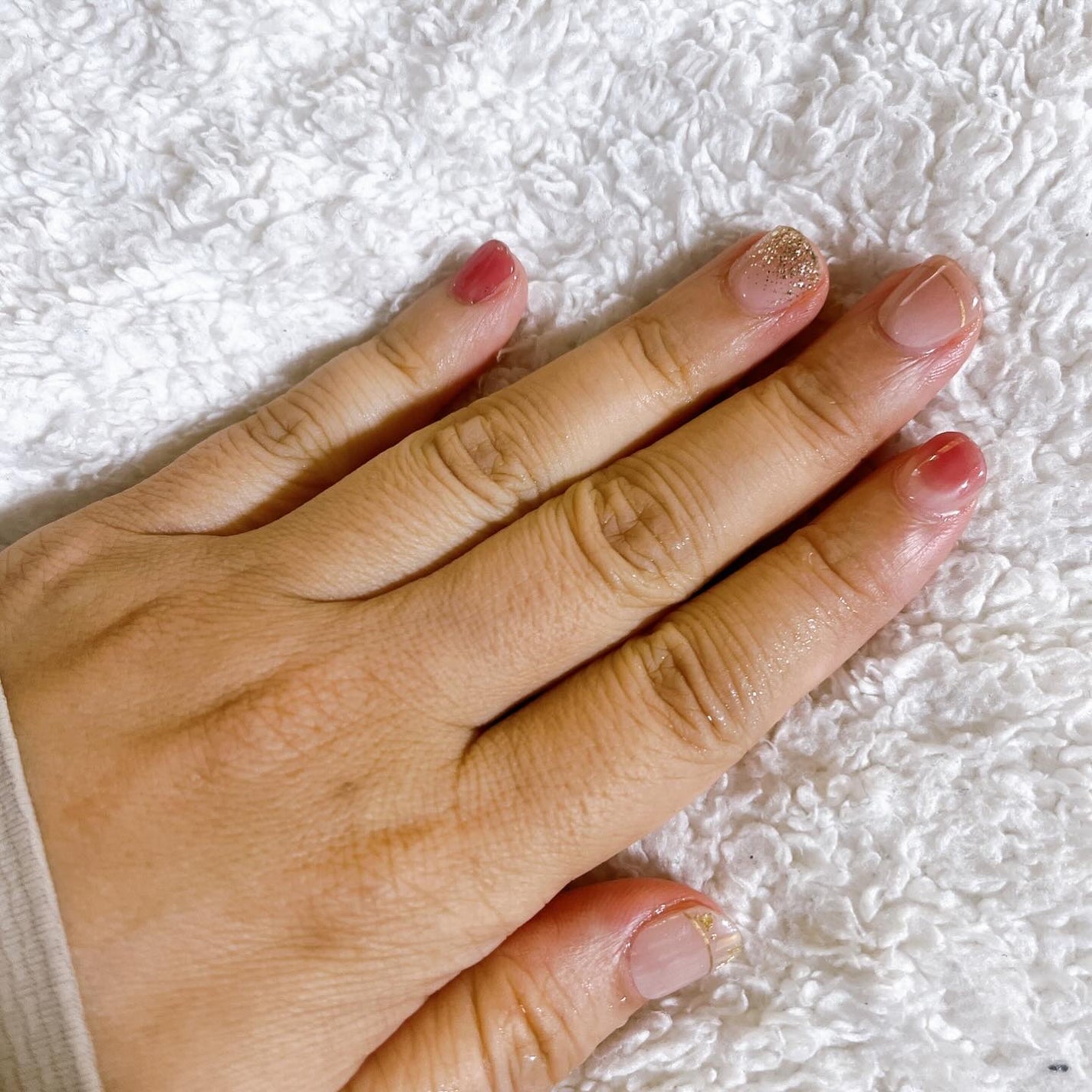 セミキュアジェルネイル(ハンド)/ohora/ネイルシールを使ったクチコミ(4枚目)