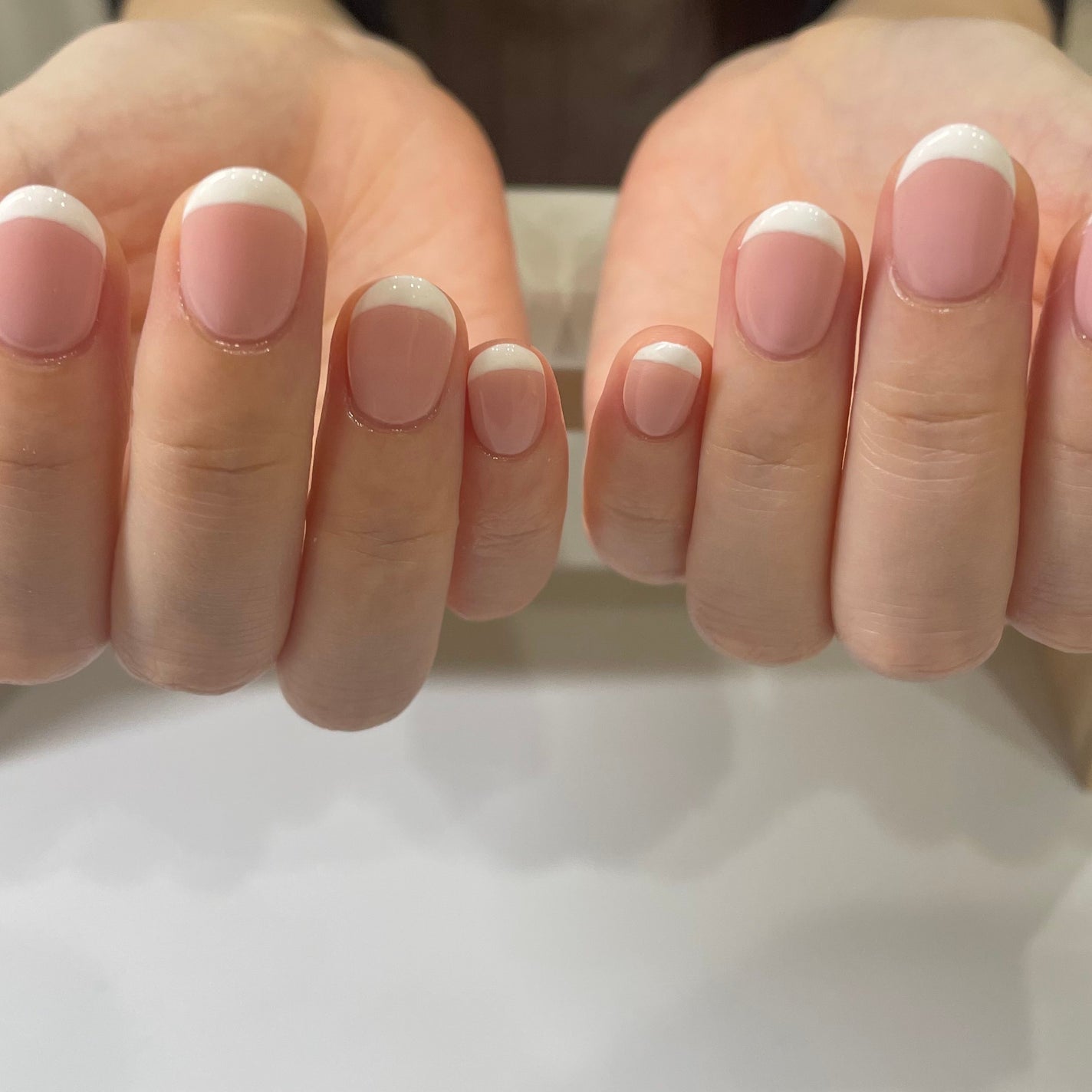 𐔌՞ . .՞ 𐦯 on LIPS 「Frenchいいね、保存嬉しいです🎶#ネイル#ジェルネイル#垢..」(1枚目)