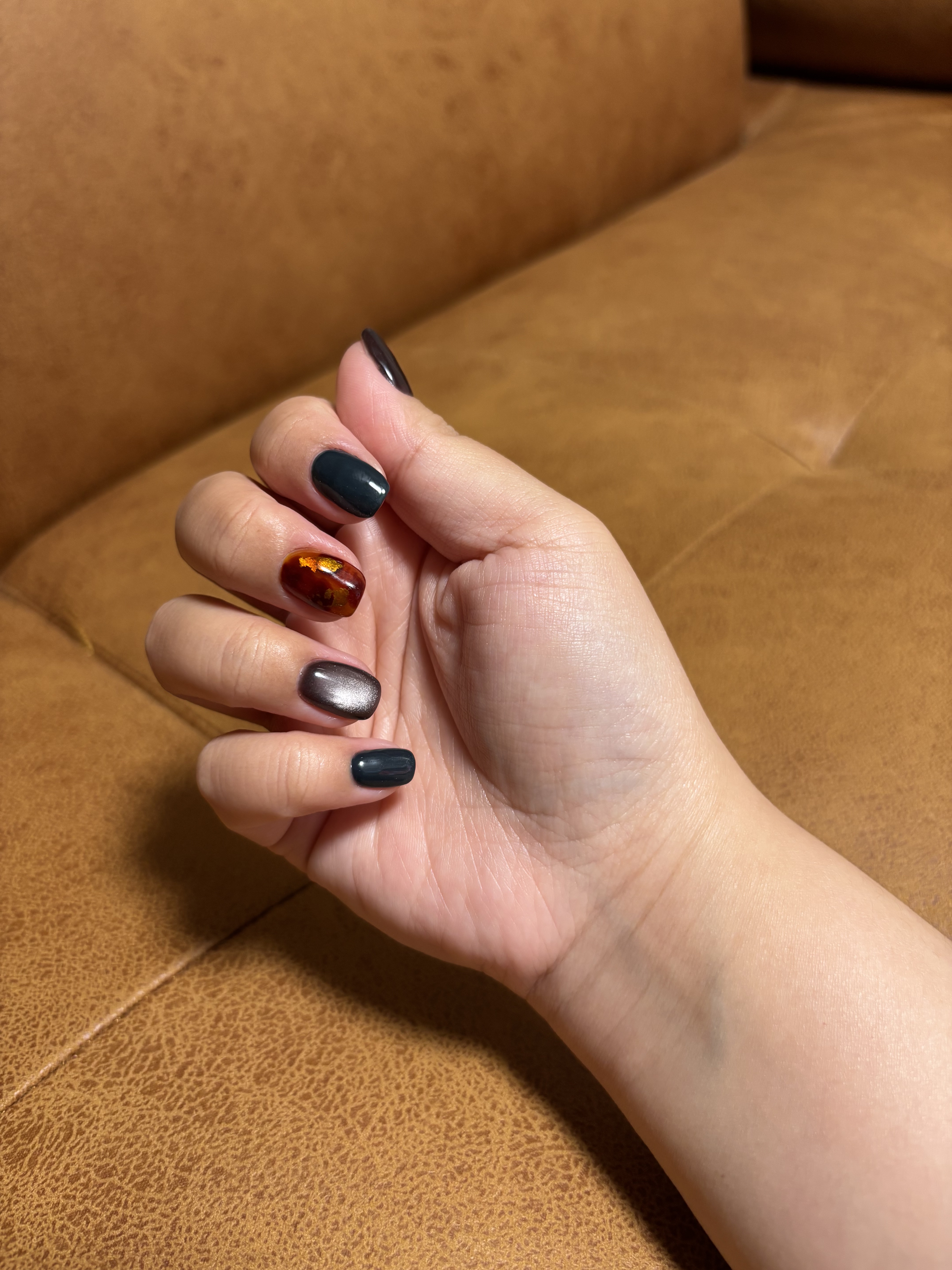 #セルフネイル,#秋ネイル,#べっ甲ネイル,#マグネットネイル,#マグネイルのネイルデザイン