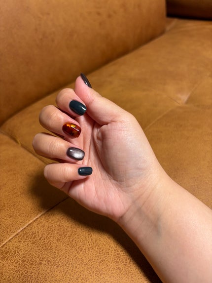 なべやん@LIPSパートナー♡フォロバ100% on LIPS 「とーっても可愛く出来ました🥰べっ甲🍁秋ネイル🥰#セルフネイル#..」(1枚目)