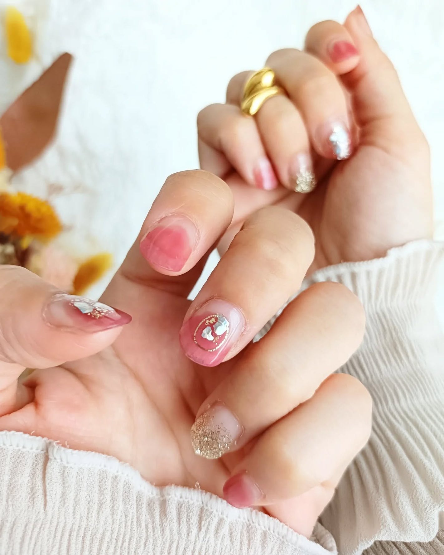 セミキュアジェルネイル(ハンド)/ohora/ネイルシールを使ったクチコミ(2枚目)