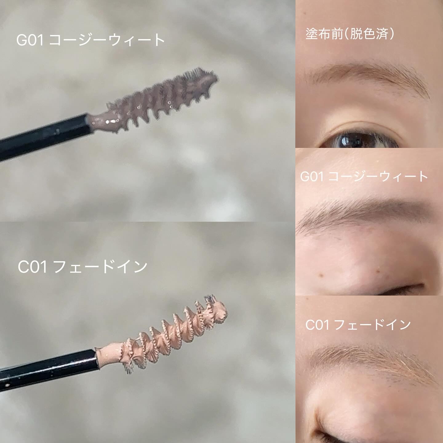 インスパイアスキニーブロウカラ/mude./眉マスカラを使ったクチコミ（2枚目）