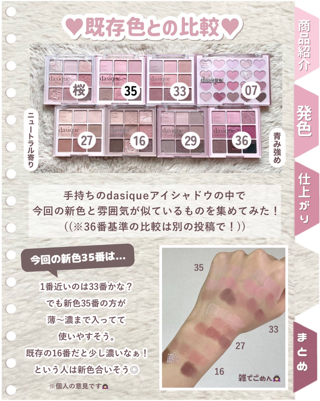 シャドウパレット/dasique/アイシャドウパレットを使ったクチコミ(5枚目)