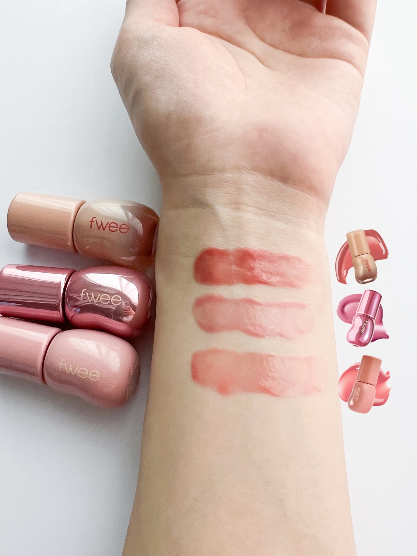 3Dボリューミンググロス ミニトリオギフト/fwee/メイクアップキットを使ったクチコミ（2枚目）