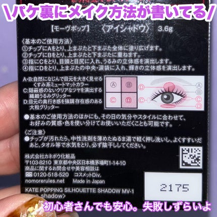 ケイト ポッピングシルエットシャドウ/KATE/アイシャドウパレットを使ったクチコミ(6枚目)