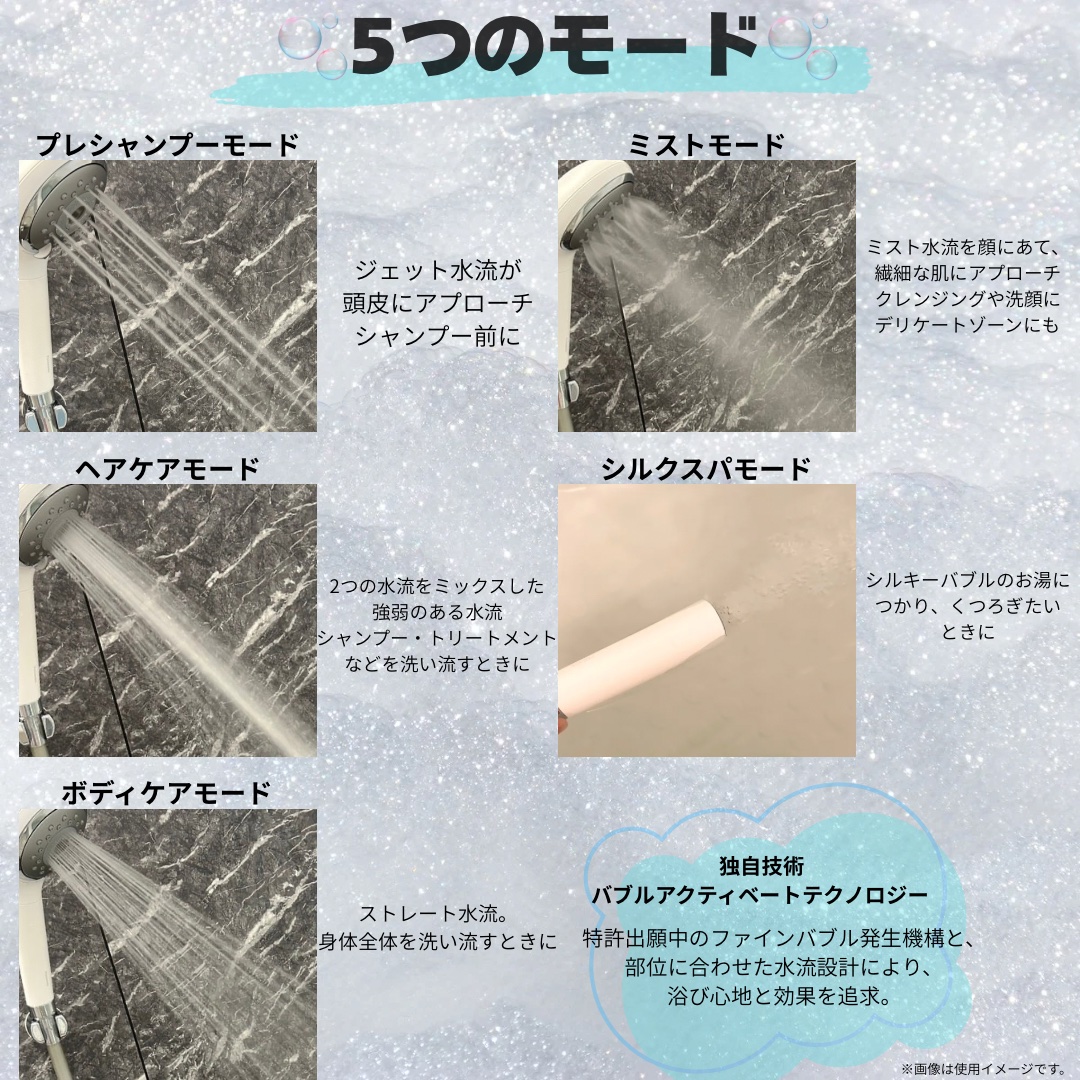 ファインバブルシャワーヘッド ファインベール EH-SH50/Panasonic/シャワーヘッドを使ったクチコミ（3枚目）