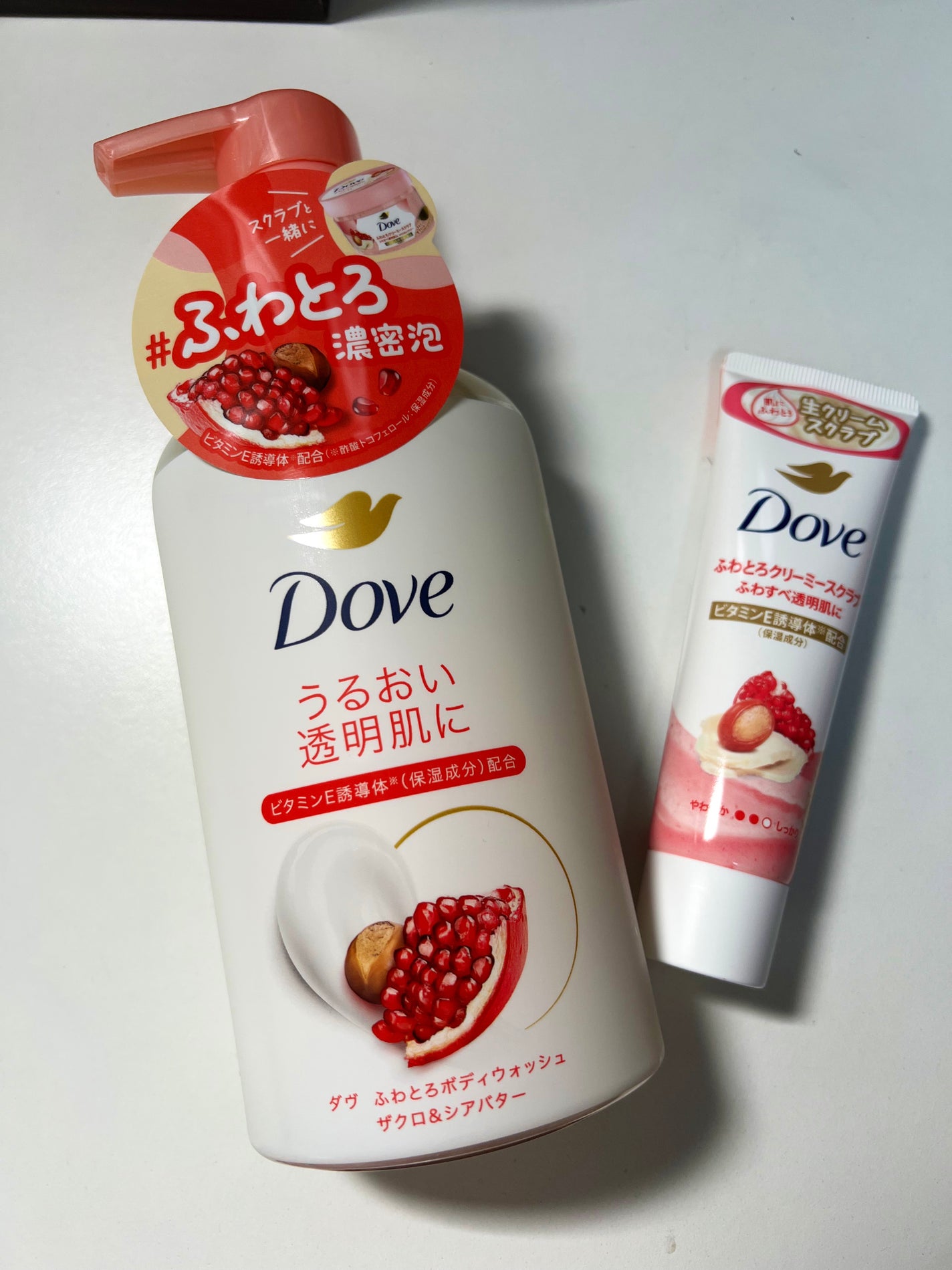 ダヴ ふわとろクリーミースクラブ ザクロ&シアバター/ダヴ/ボディスクラブを使ったクチコミ(2枚目)