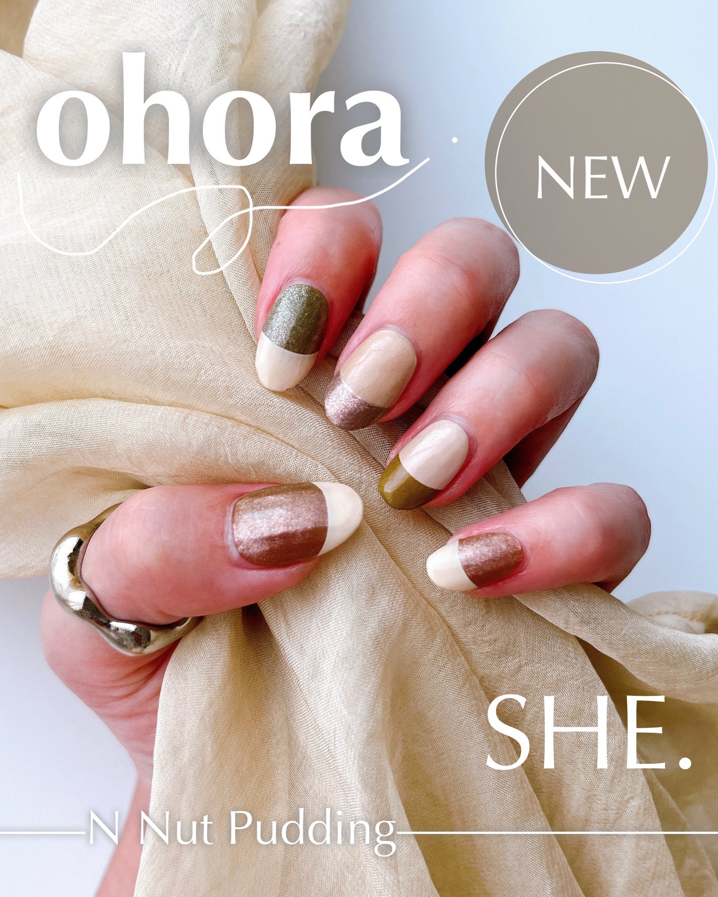 セミキュアジェルネイル(ハンド)/ohora/ネイルシールを使ったクチコミ(1枚目)