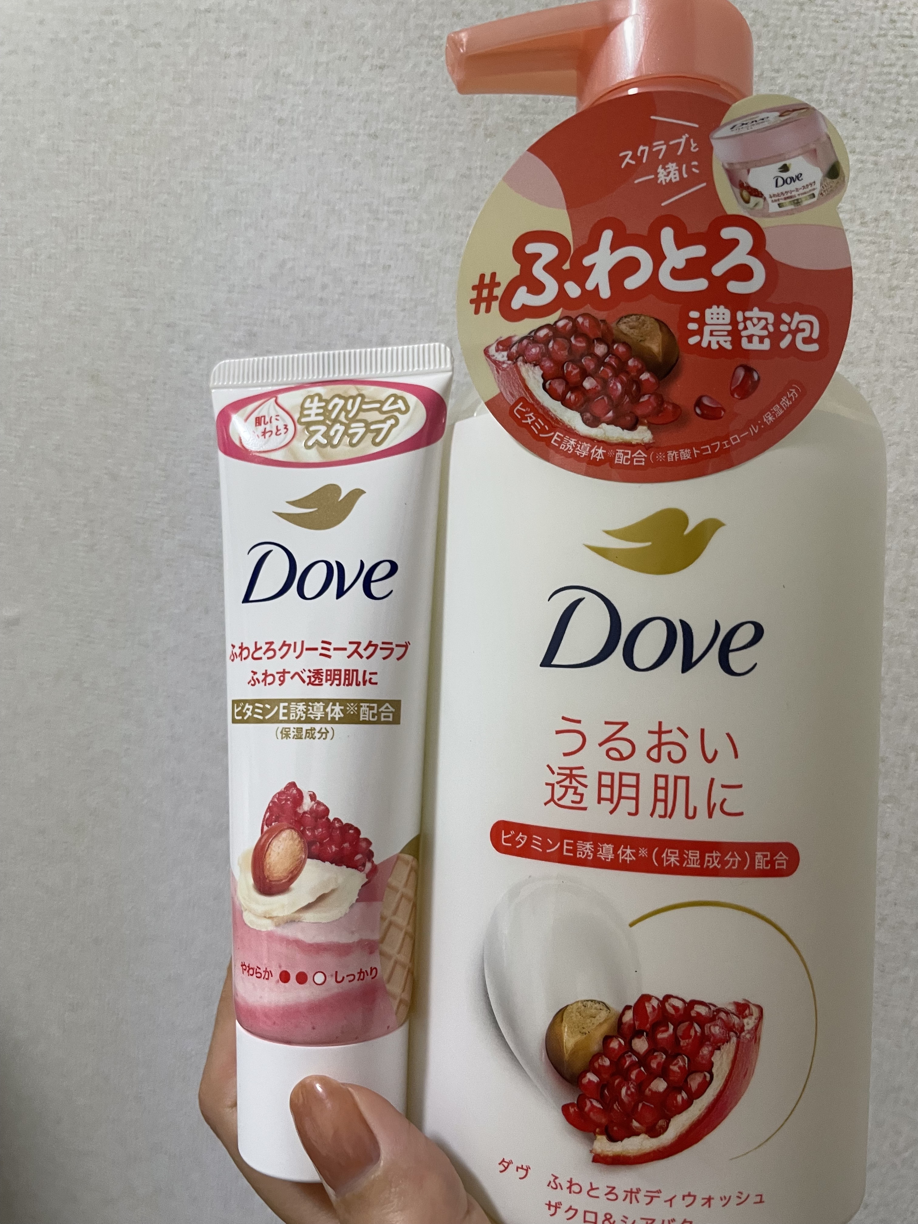 ダヴ ふわとろクリーミースクラブ ザクロ＆シアバター/ダヴ/ボディスクラブを使ったクチコミ（1枚目）