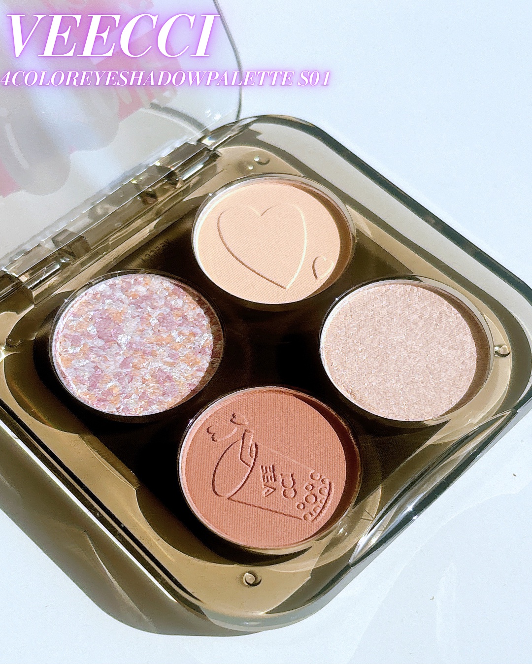 スカーレットハートシリーズ4色アイシャドウ/VEECCI/アイシャドウパレットを使ったクチコミ（2枚目）