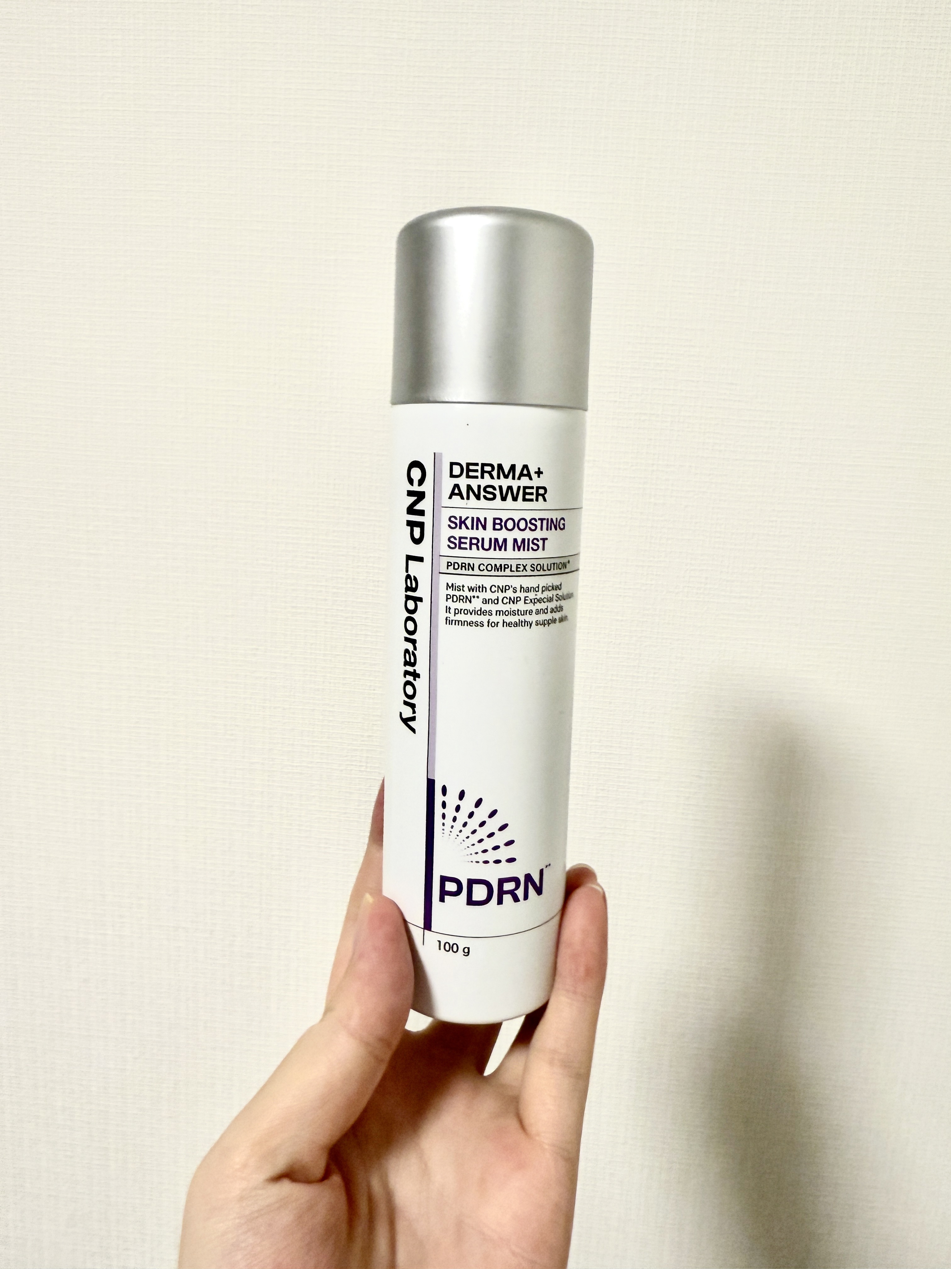 🤍使い切りスキンケアの感想🤍

▽アイテム▽
CNP PDRN ダーマアンサースキンブースティングセラムミスト

▽おすすめ度▽
💜💜💜💜💜💜

▽感想▽
お風呂上がりにプシュッ〜〜〜と楽ちん保湿ケアとして愛用していました！